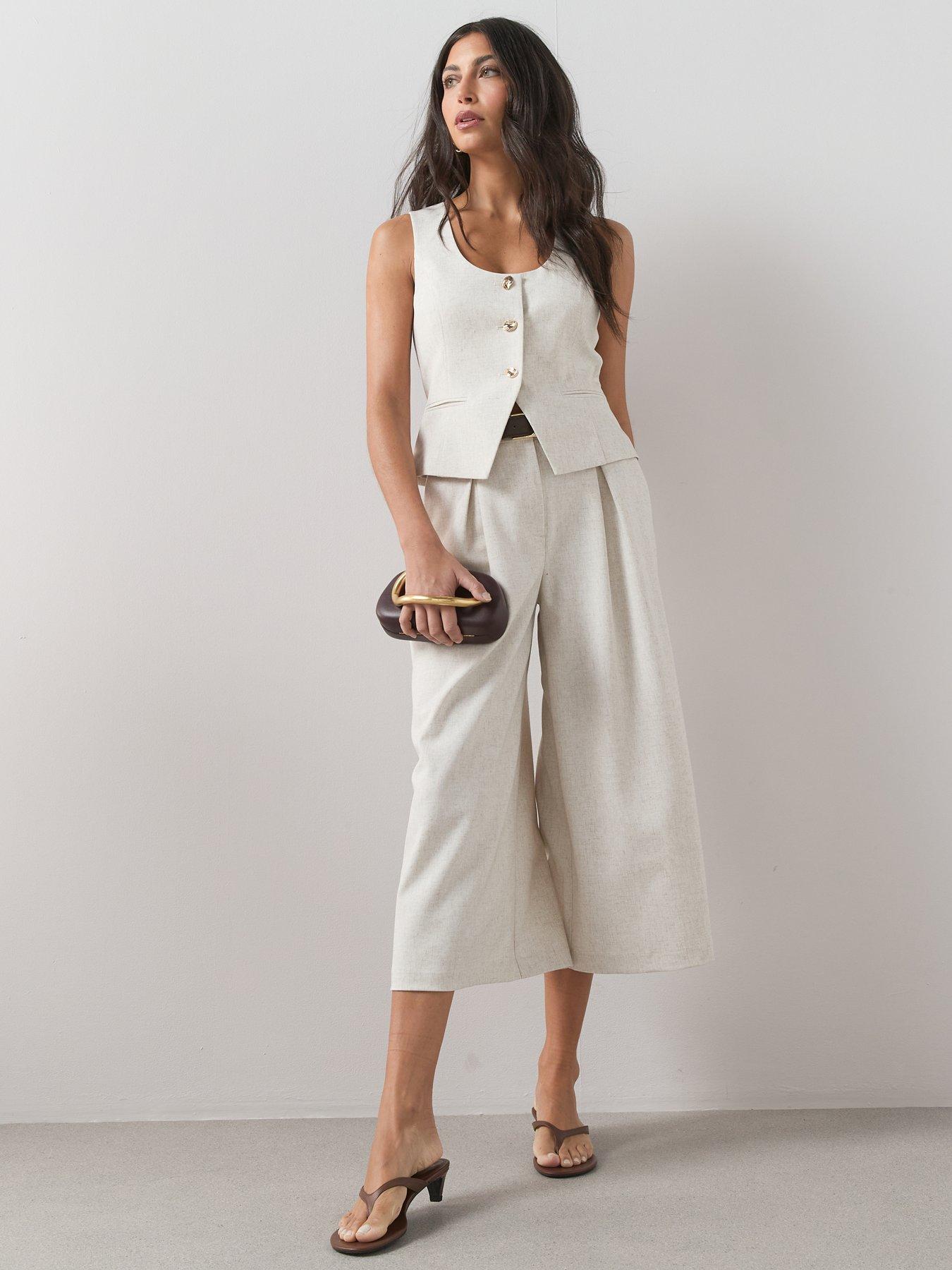 Image 3 of 6 of The Very Collection Tailored Culottes - Natural