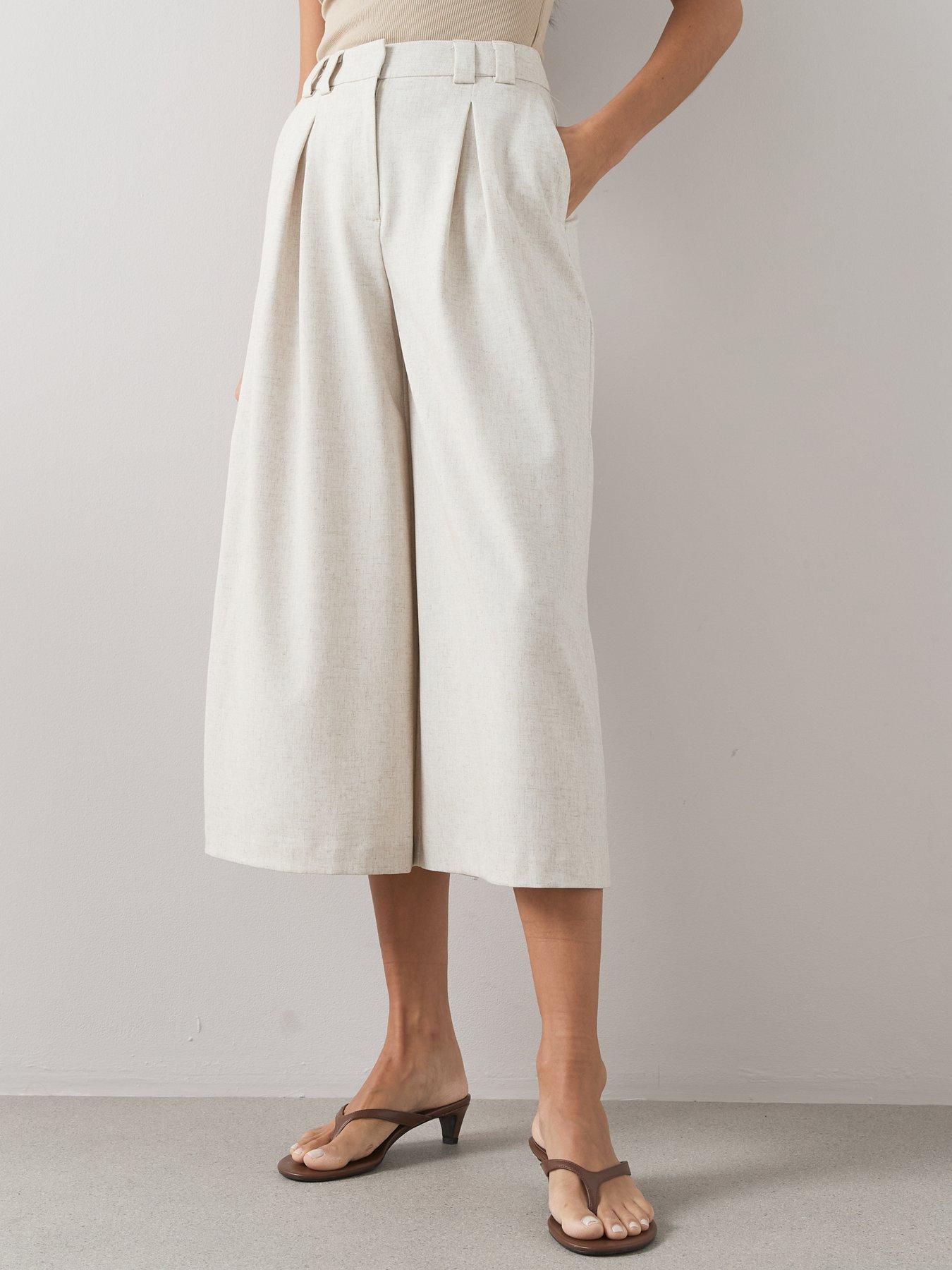 Image 4 of 6 of The Very Collection Tailored Culottes - Natural