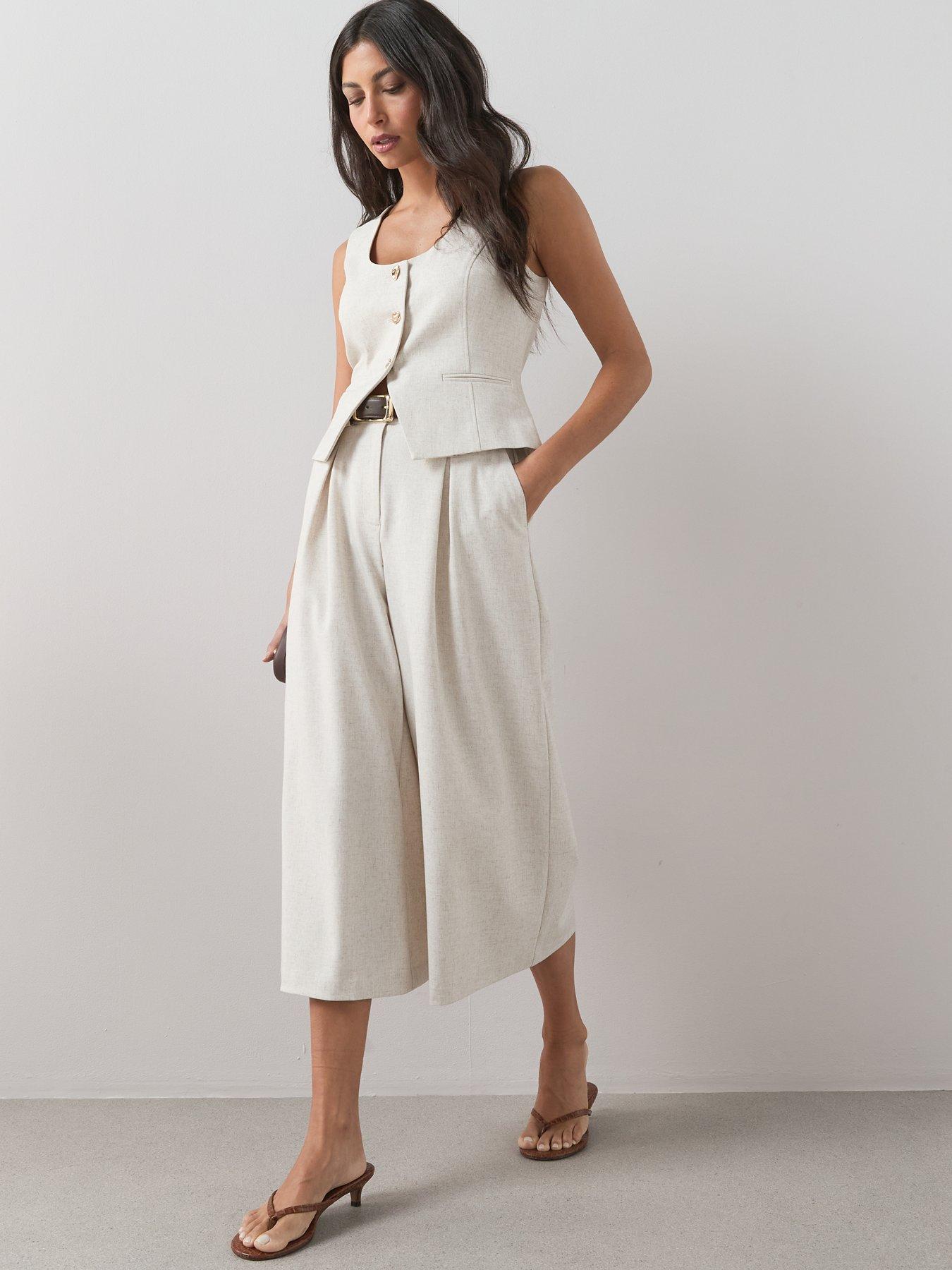 Image 5 of 6 of The Very Collection Tailored Culottes - Natural