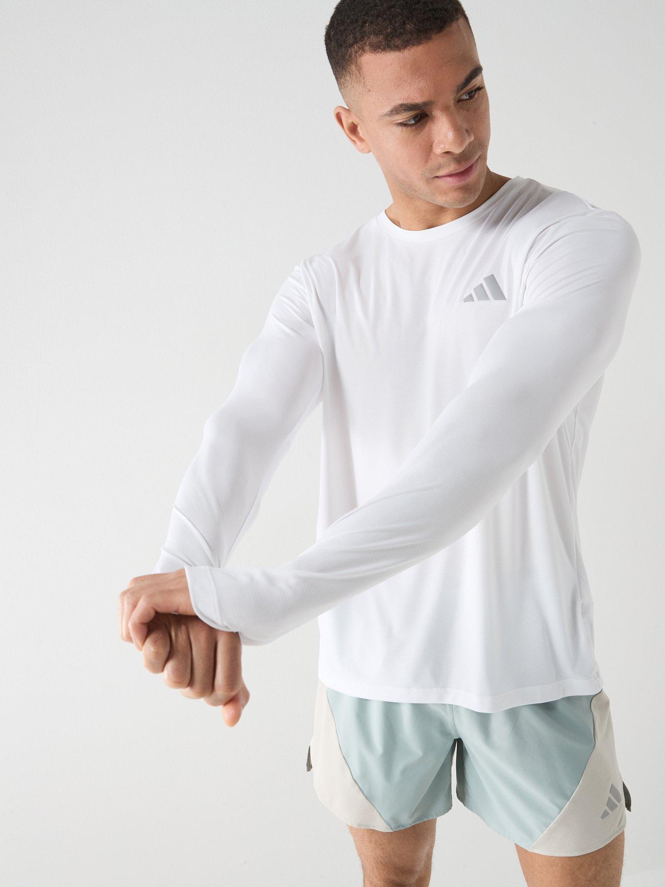 adidas Mens Running Adi365 Essentials Long Sleeve T-Shirt - White