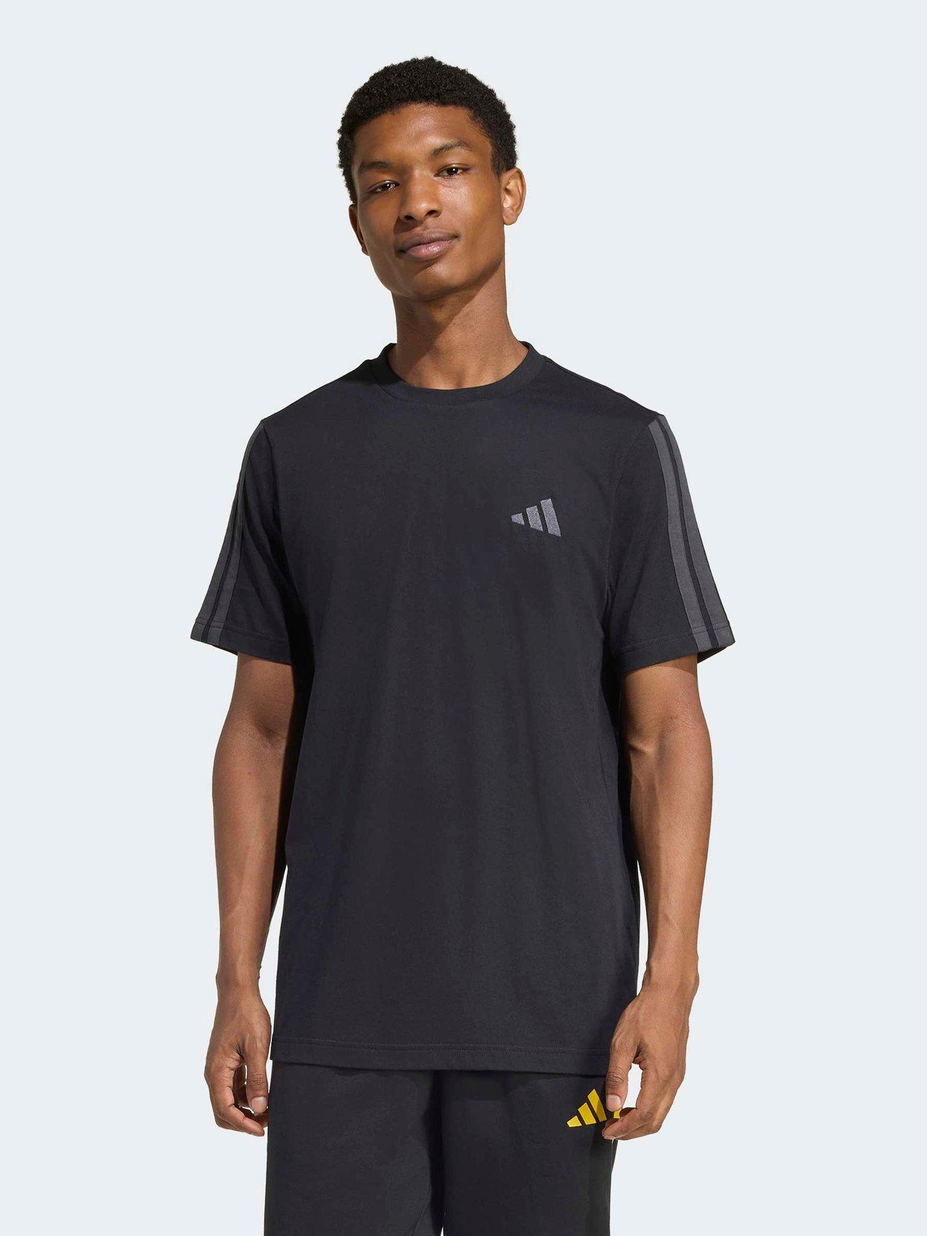 Image 1 of 7 of adidas Mens Running Adi365 Iconic Stripes Long Sleeve T-Shirt - Black