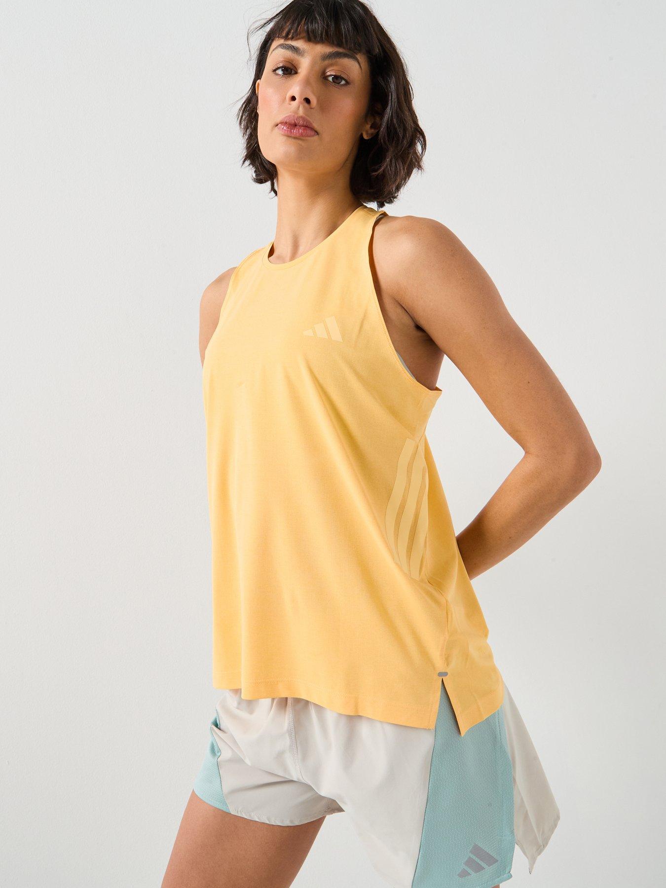  image of adidas-womens-running-adi365-iconic-stripes-tank-orange