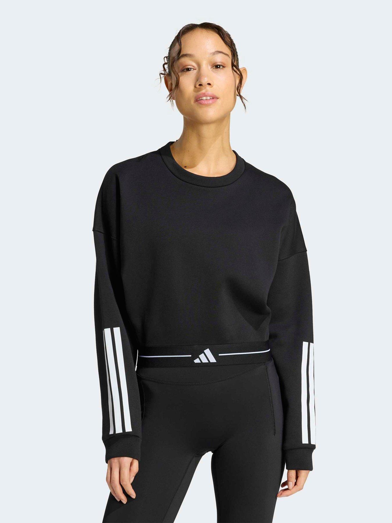  image of adidas-womens-training-hyperglam-sweatshirt-black