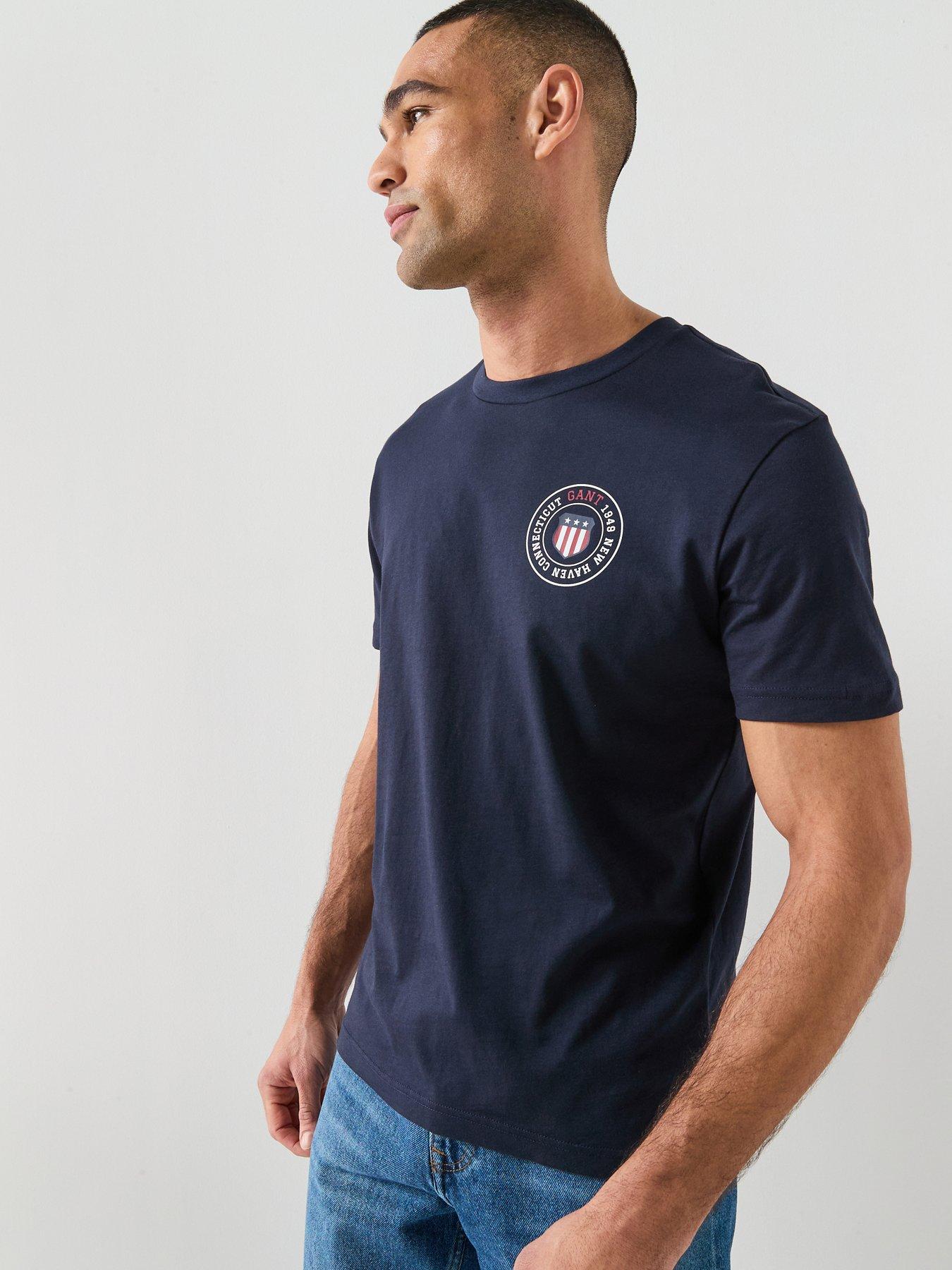 GANT Gant Graphic Short Sleeve T-Shirt - Navy