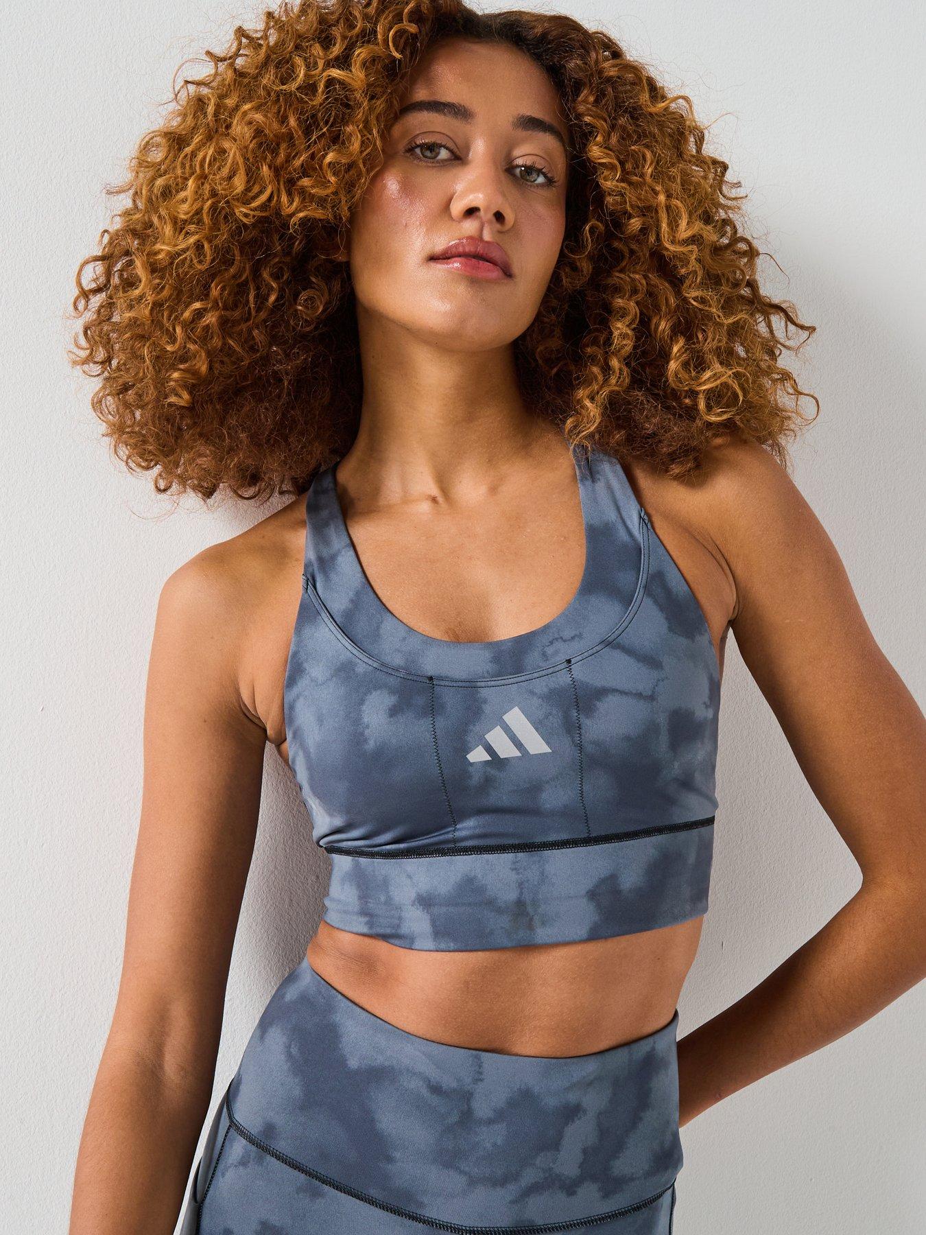 Image 1 of 6 of adidas Womens Training Running Medium Support Bra - Black