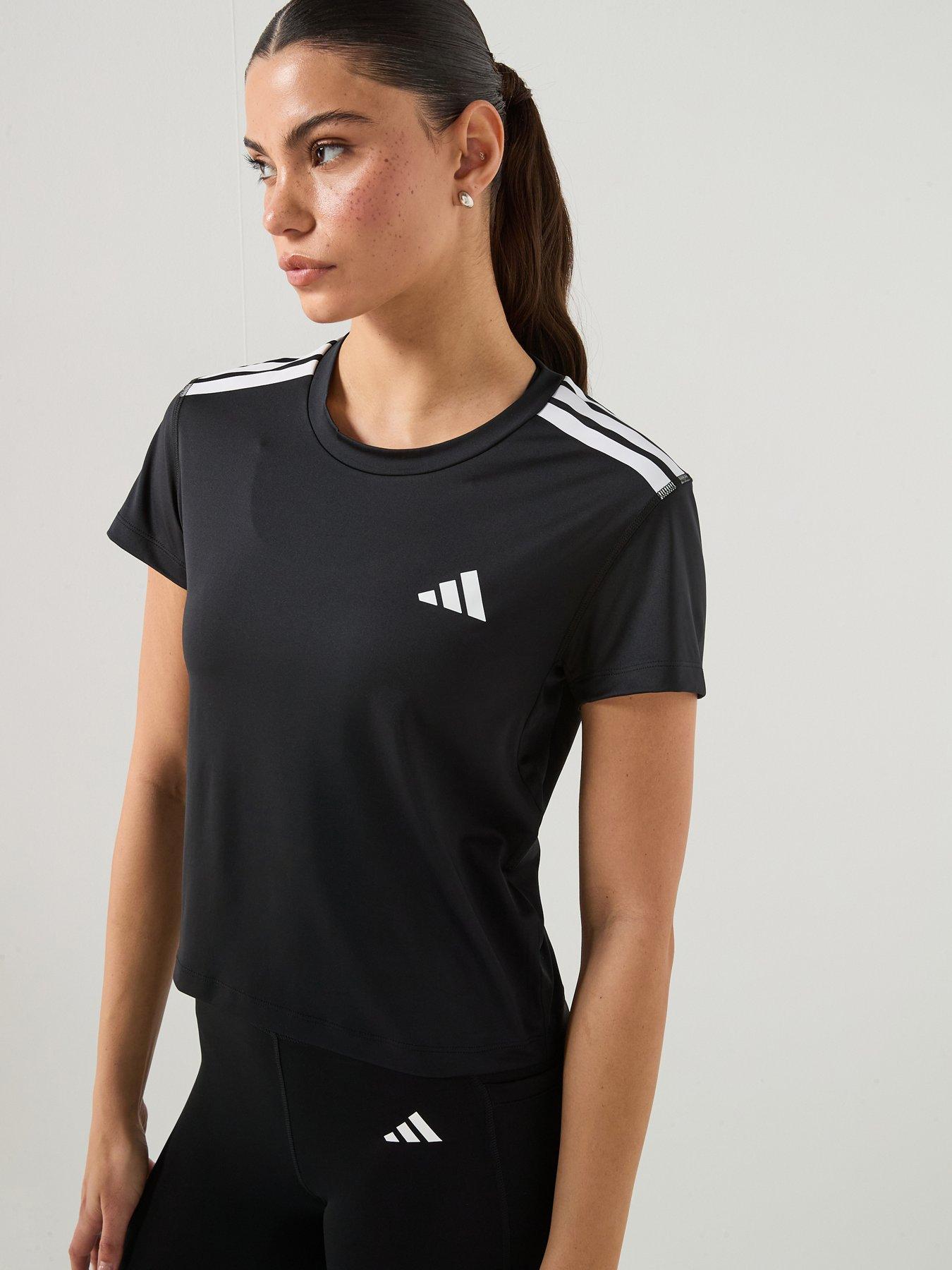 front image of adidas-womens-training-hyperglam-t-shirt-black