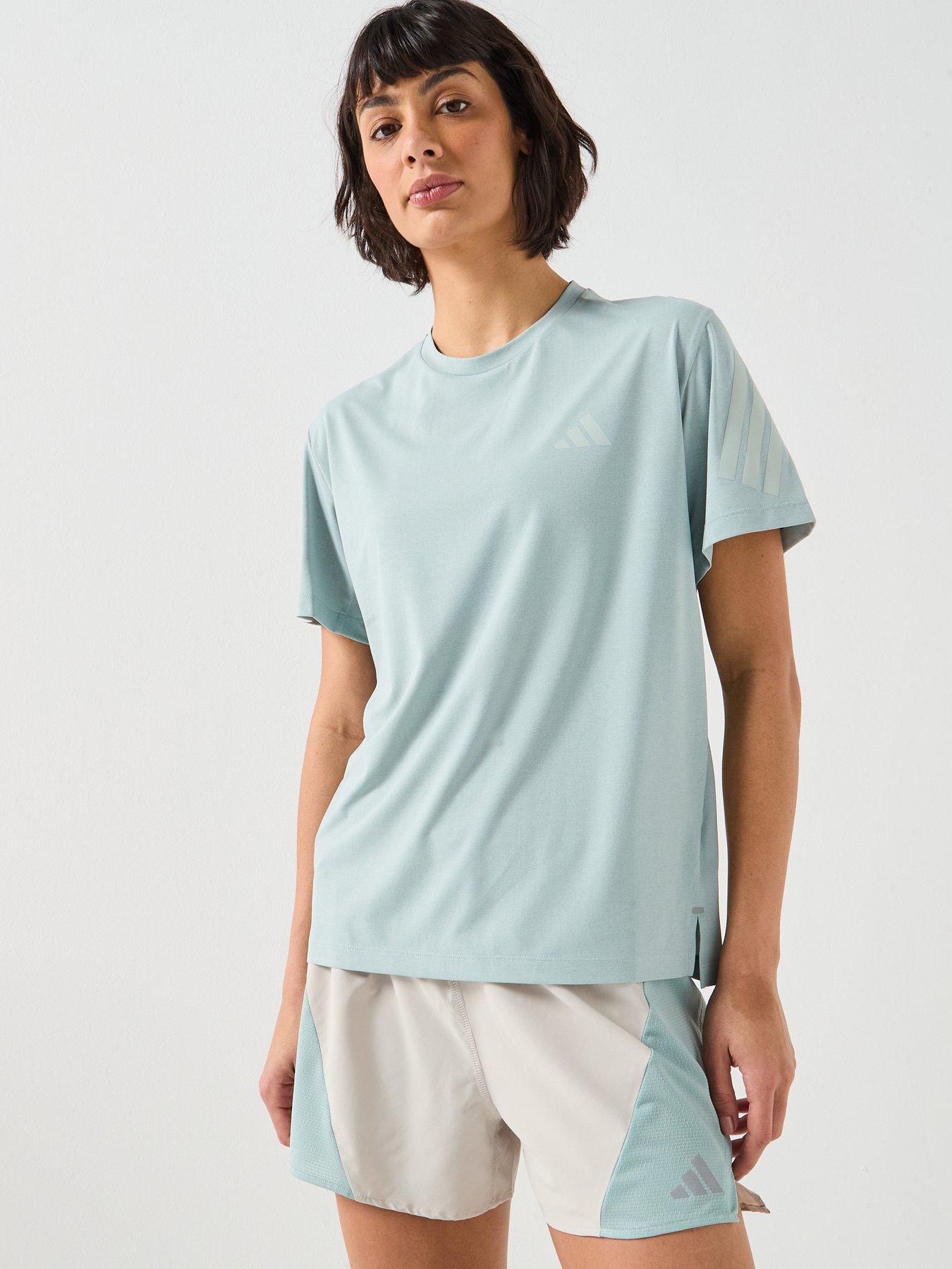 adidas Womens Running Adi365 Iconic Stripes T-Shirt - Green