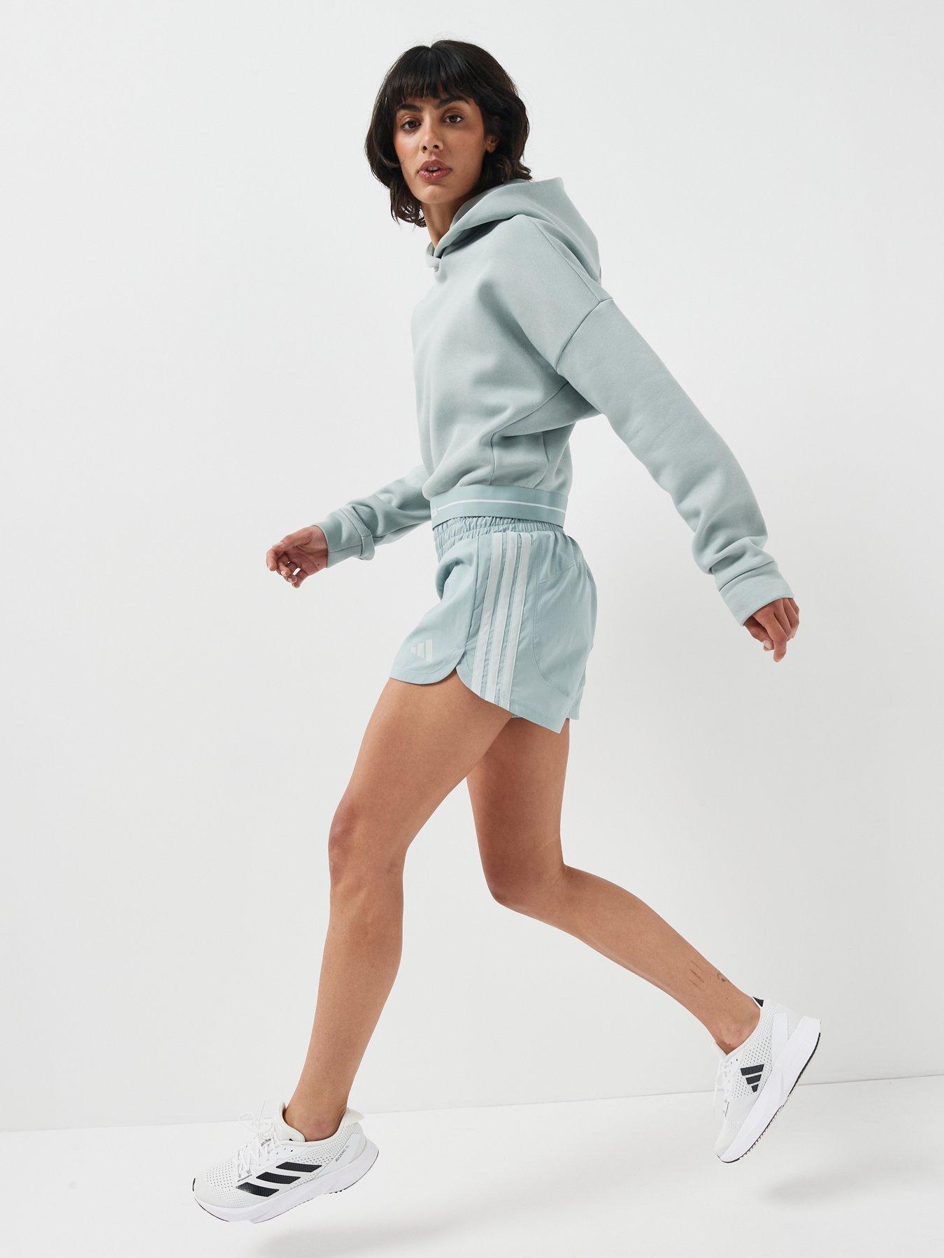 Image 3 of 6 of adidas Womens Training Hyperglam Linear Overhead Hoodie - Green