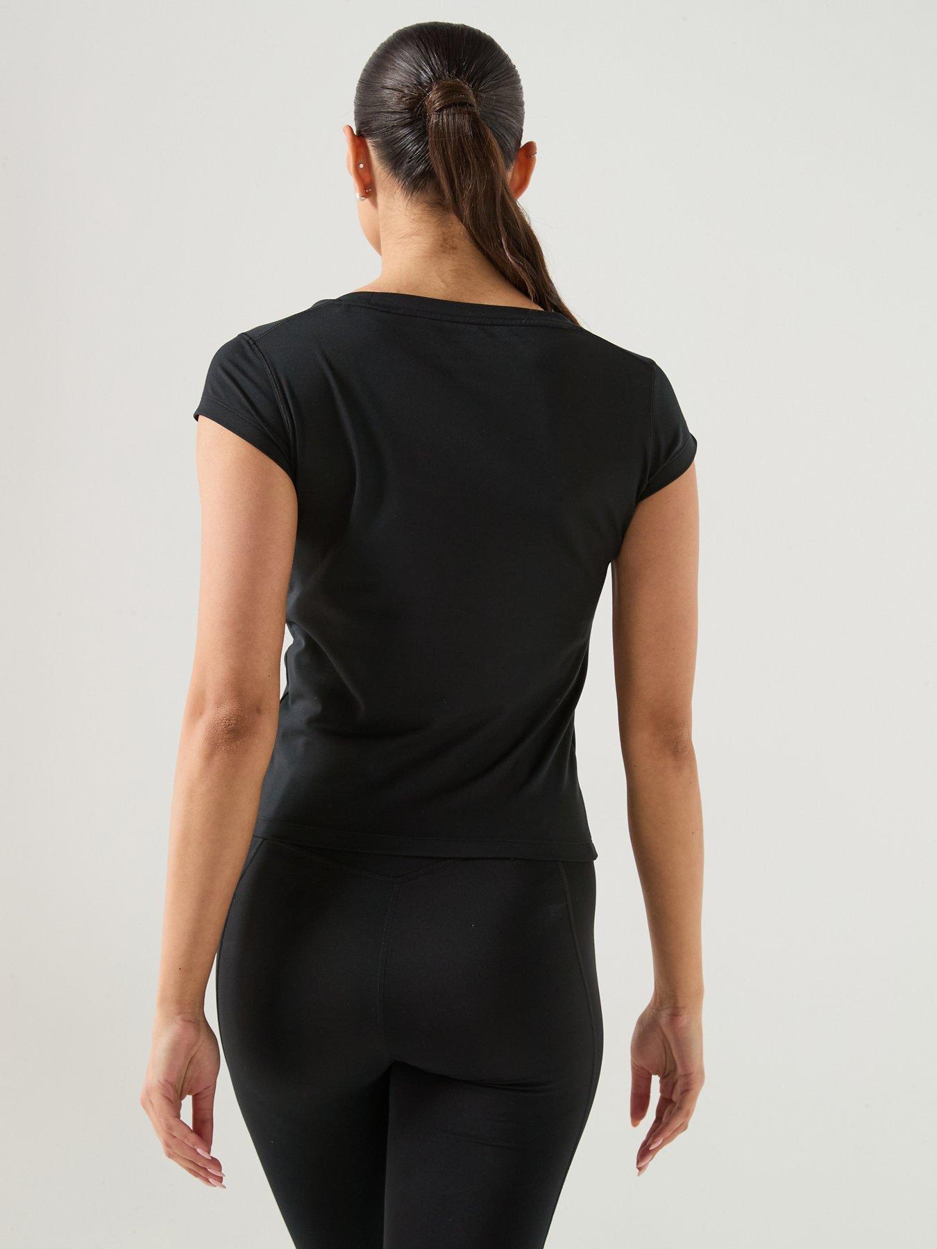  image of adidas-womens-training-hyperglam-linear-t-shirt-black