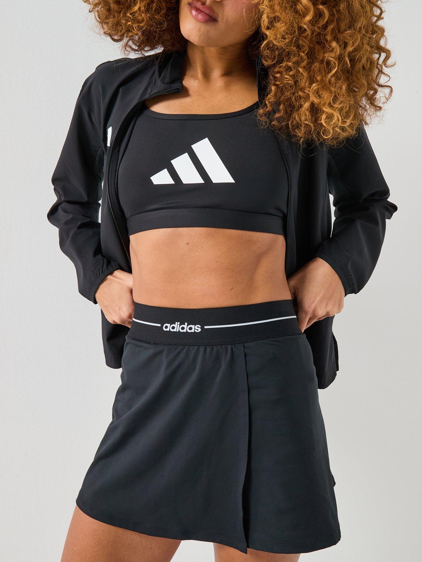  image of adidas-womens-training-hyperglam-linear-skirt-black