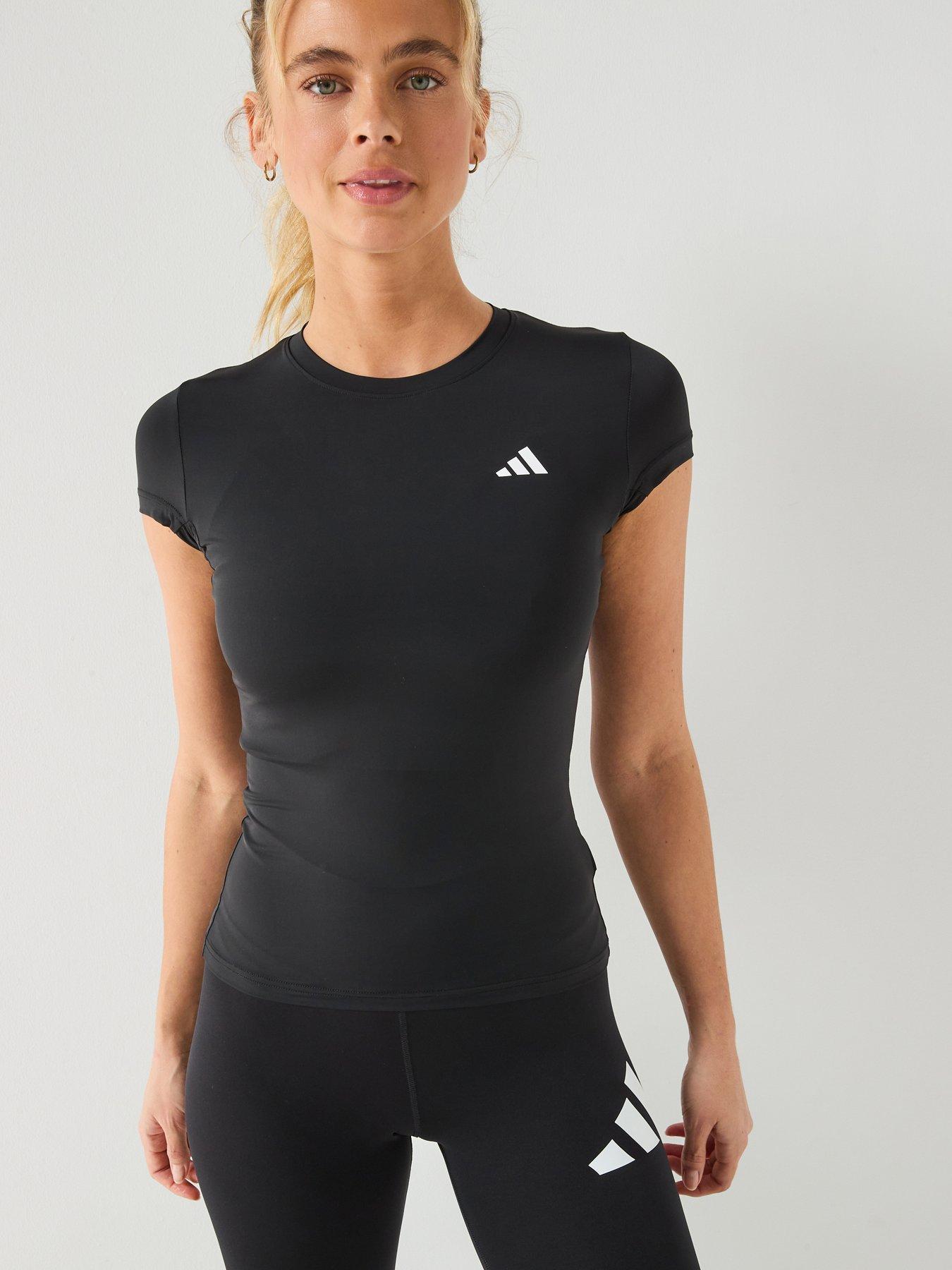 image of adidas-womens-training-workout-essentials-plus-t-shirt-black
