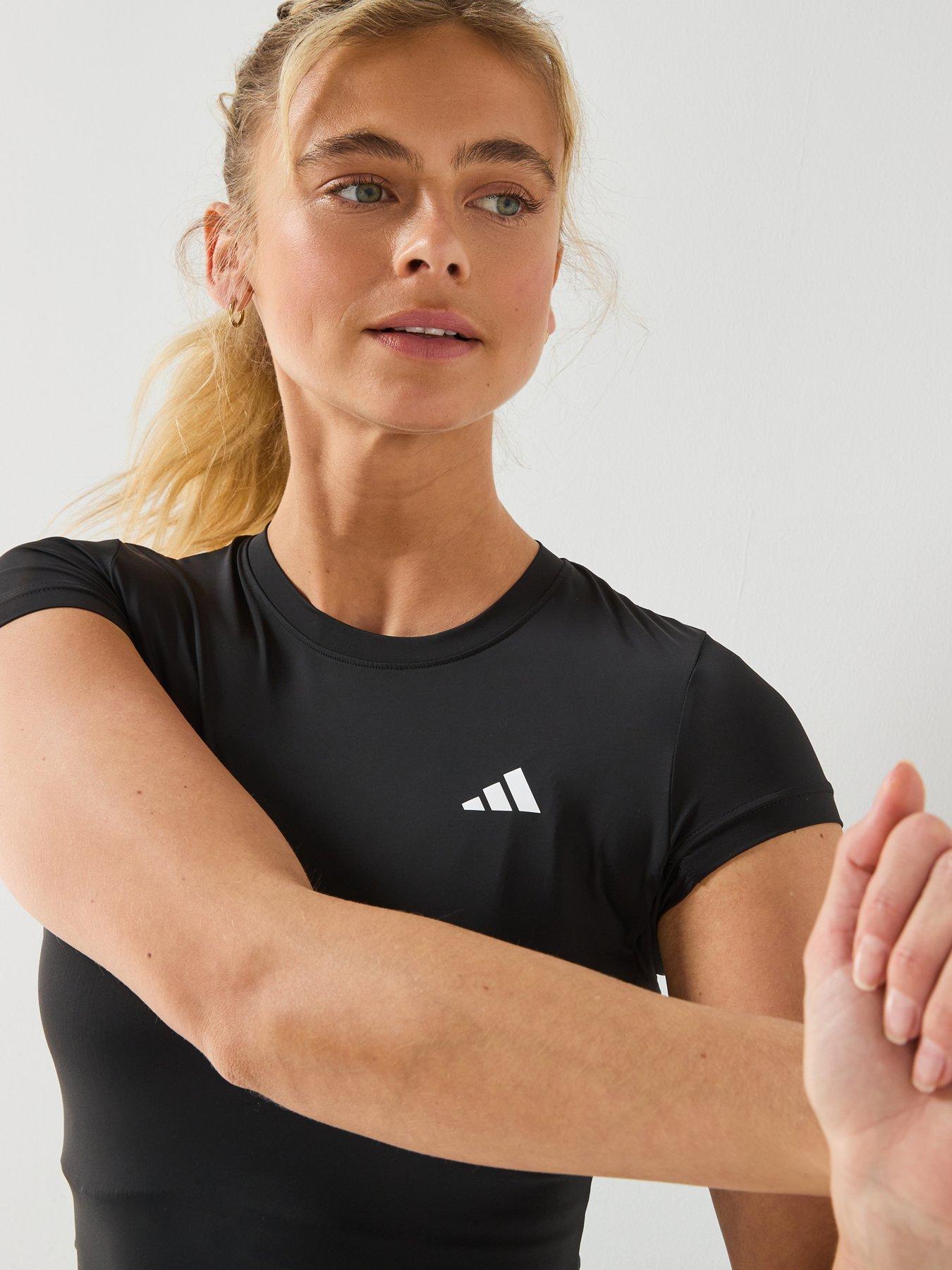  image of adidas-womens-training-workout-essentials-plus-t-shirt-black
