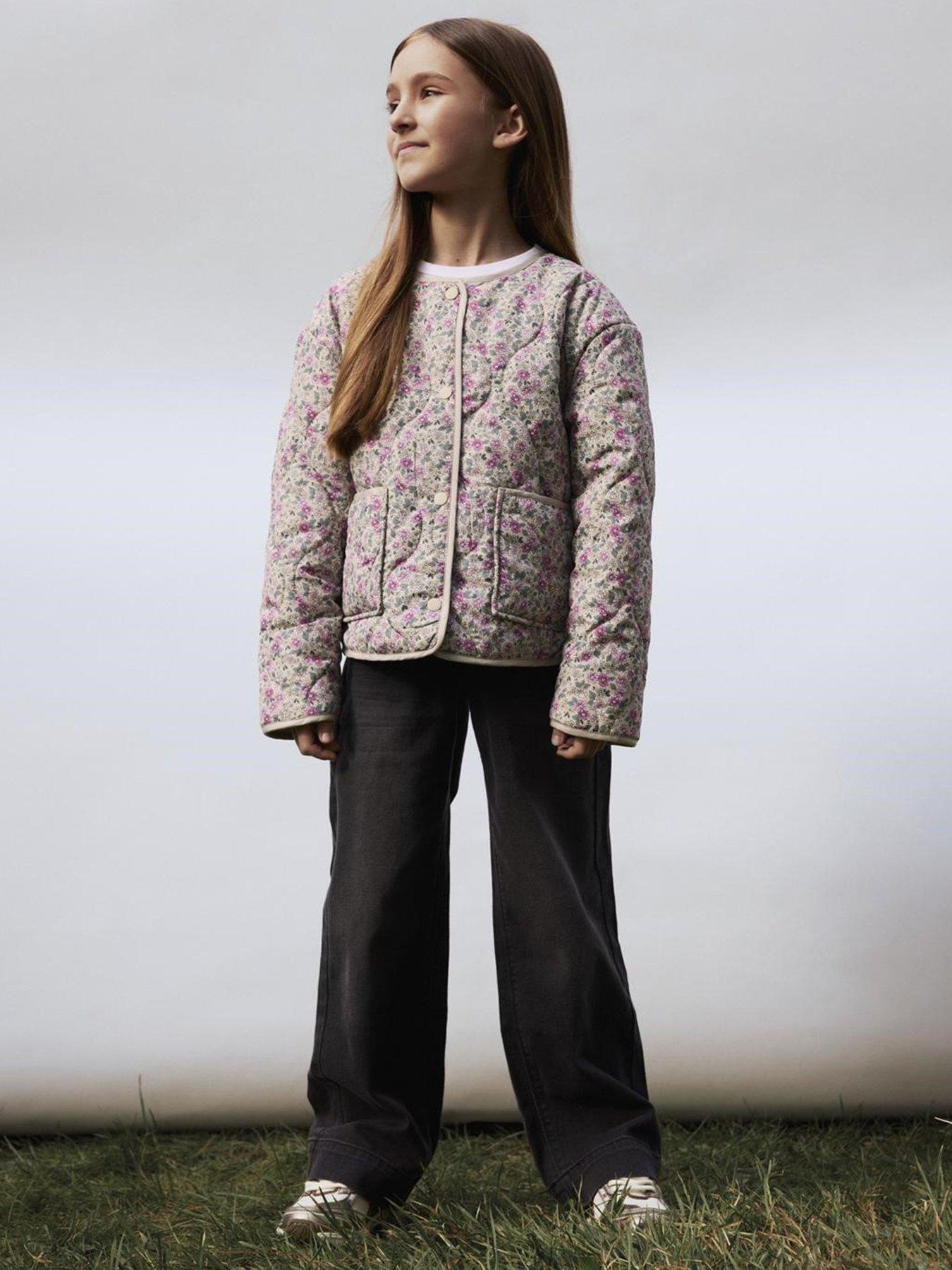 Name It Girls Floral Quilted Jacket - Multi