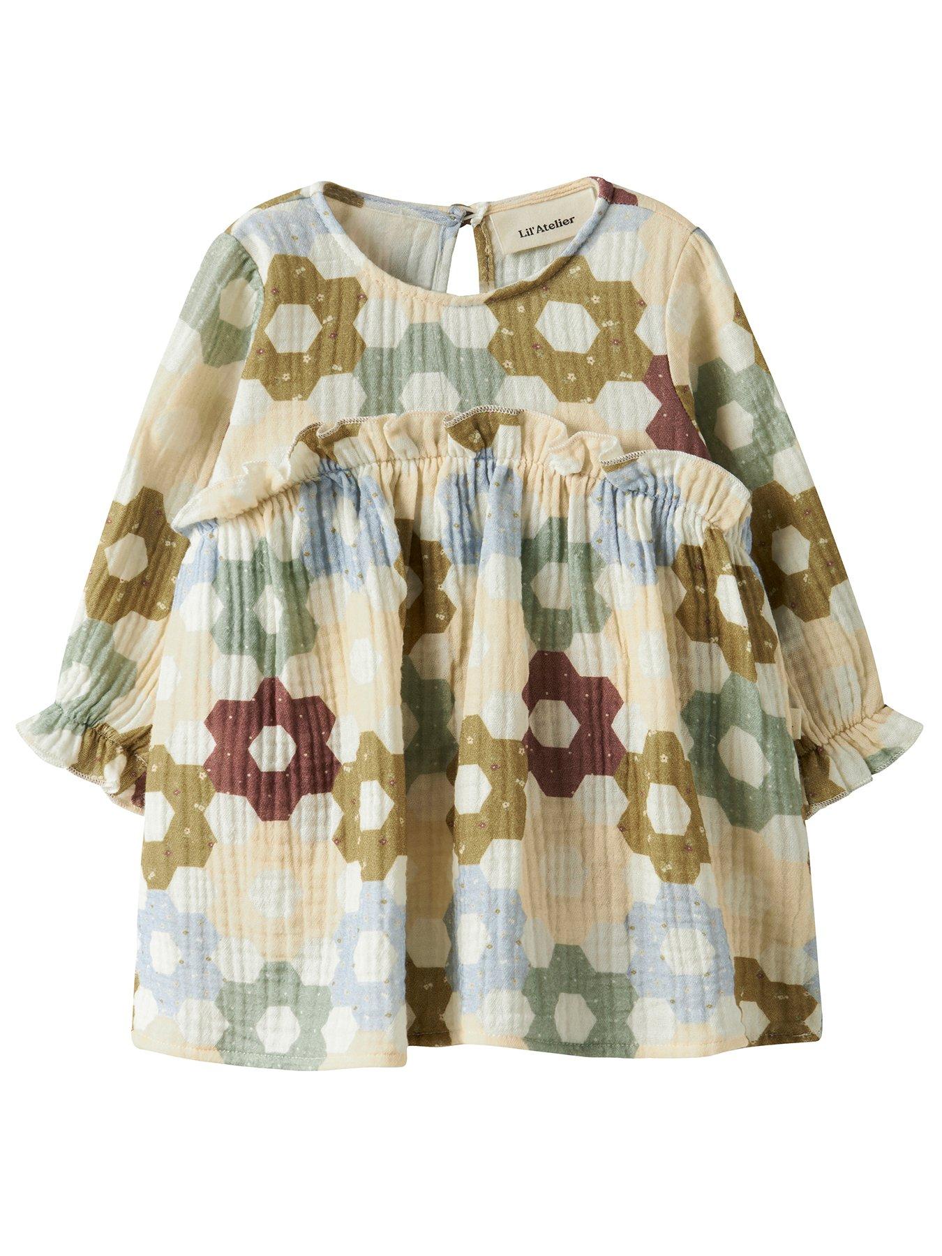 Image 2 of 5 of Lil Atelier Baby Girls Sibling Long Sleeve Floral Body Dress - Multi