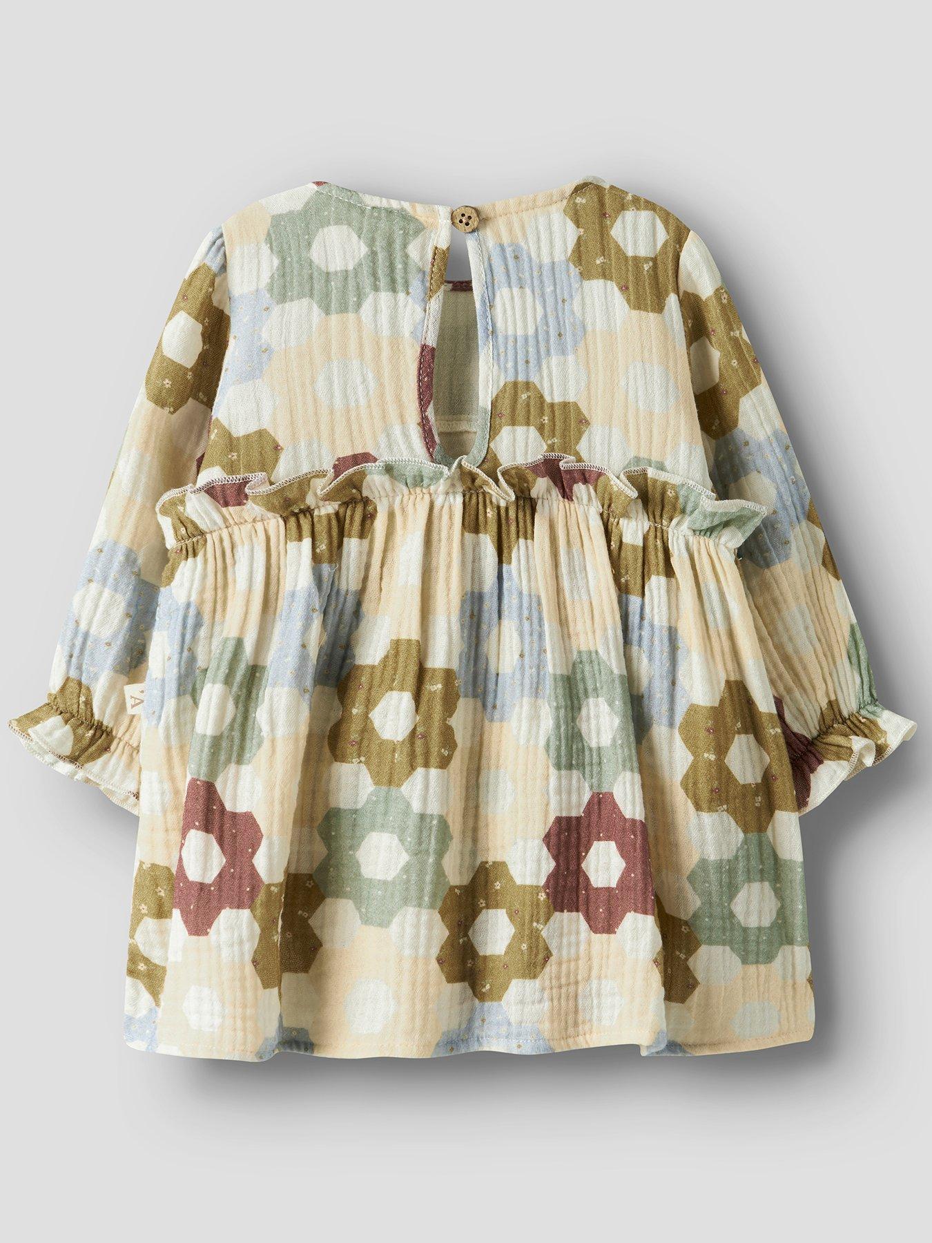 Image 3 of 5 of Lil Atelier Baby Girls Sibling Long Sleeve Floral Body Dress - Multi