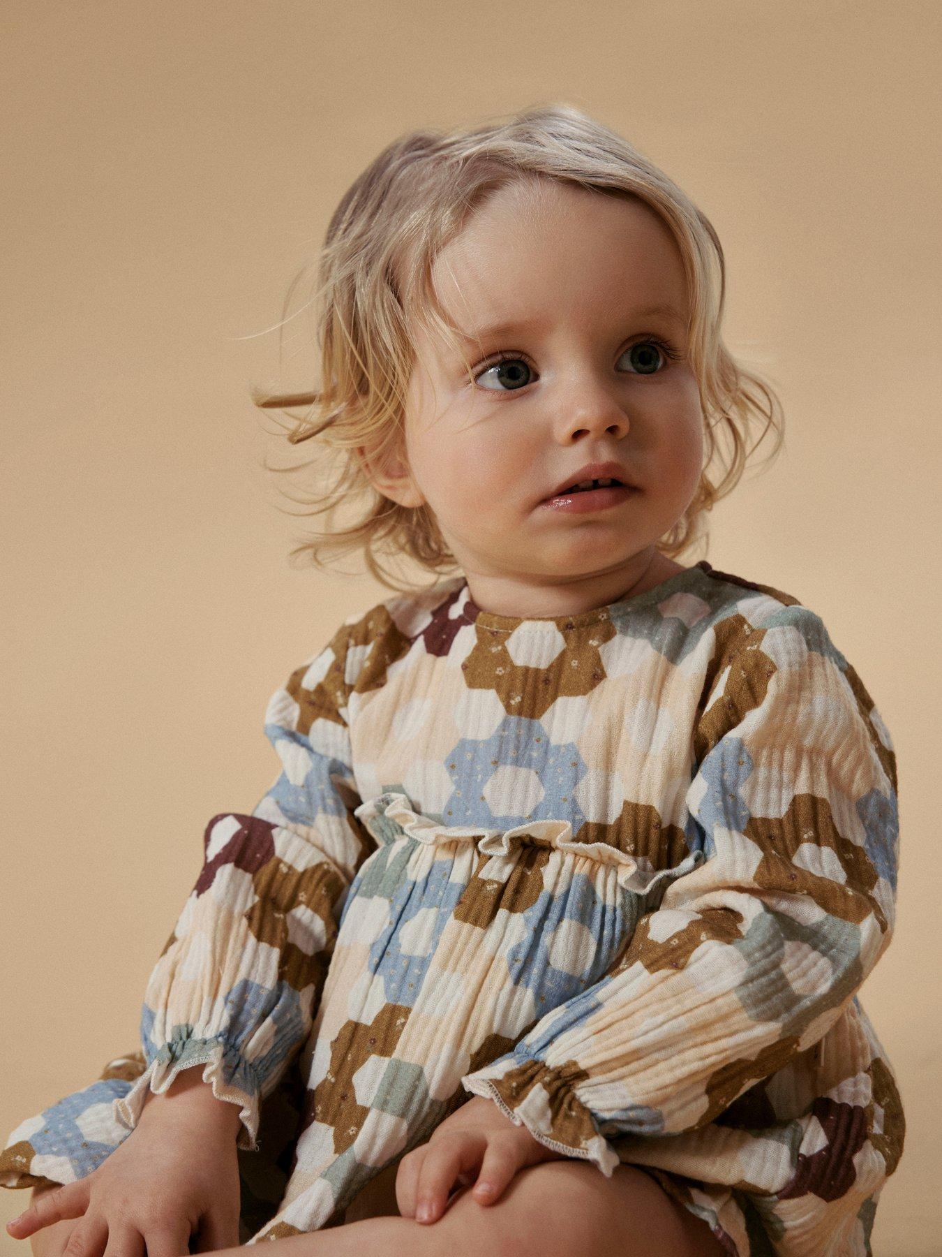 Image 4 of 5 of Lil Atelier Baby Girls Sibling Long Sleeve Floral Body Dress - Multi