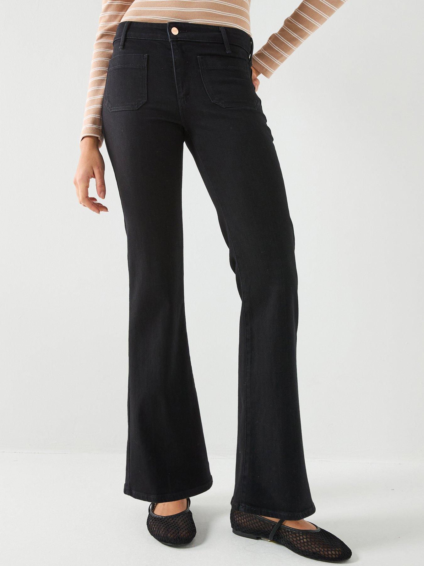  image of wrangler-flare-retro-jeans-black