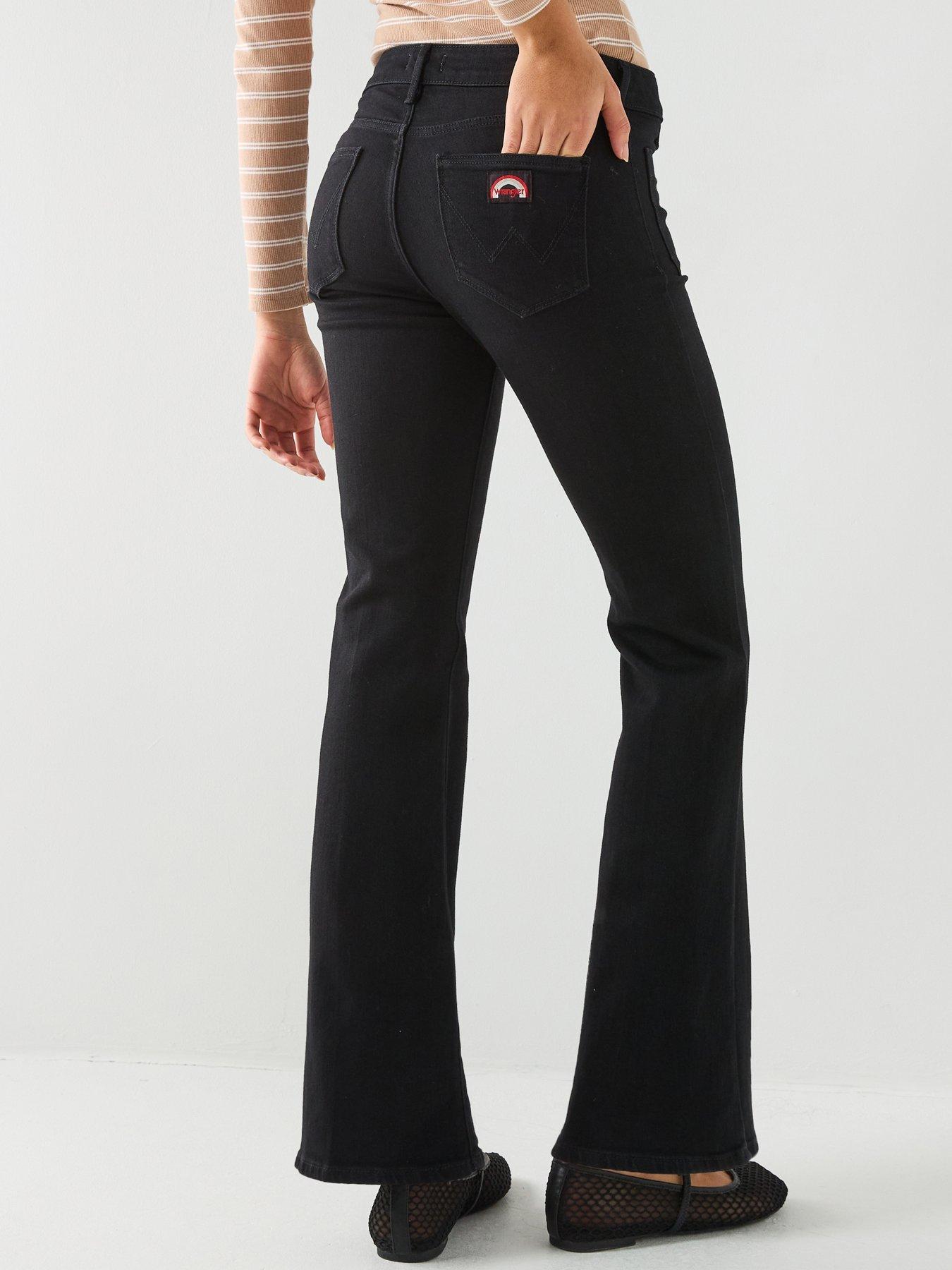  image of wrangler-flare-retro-jeans-black