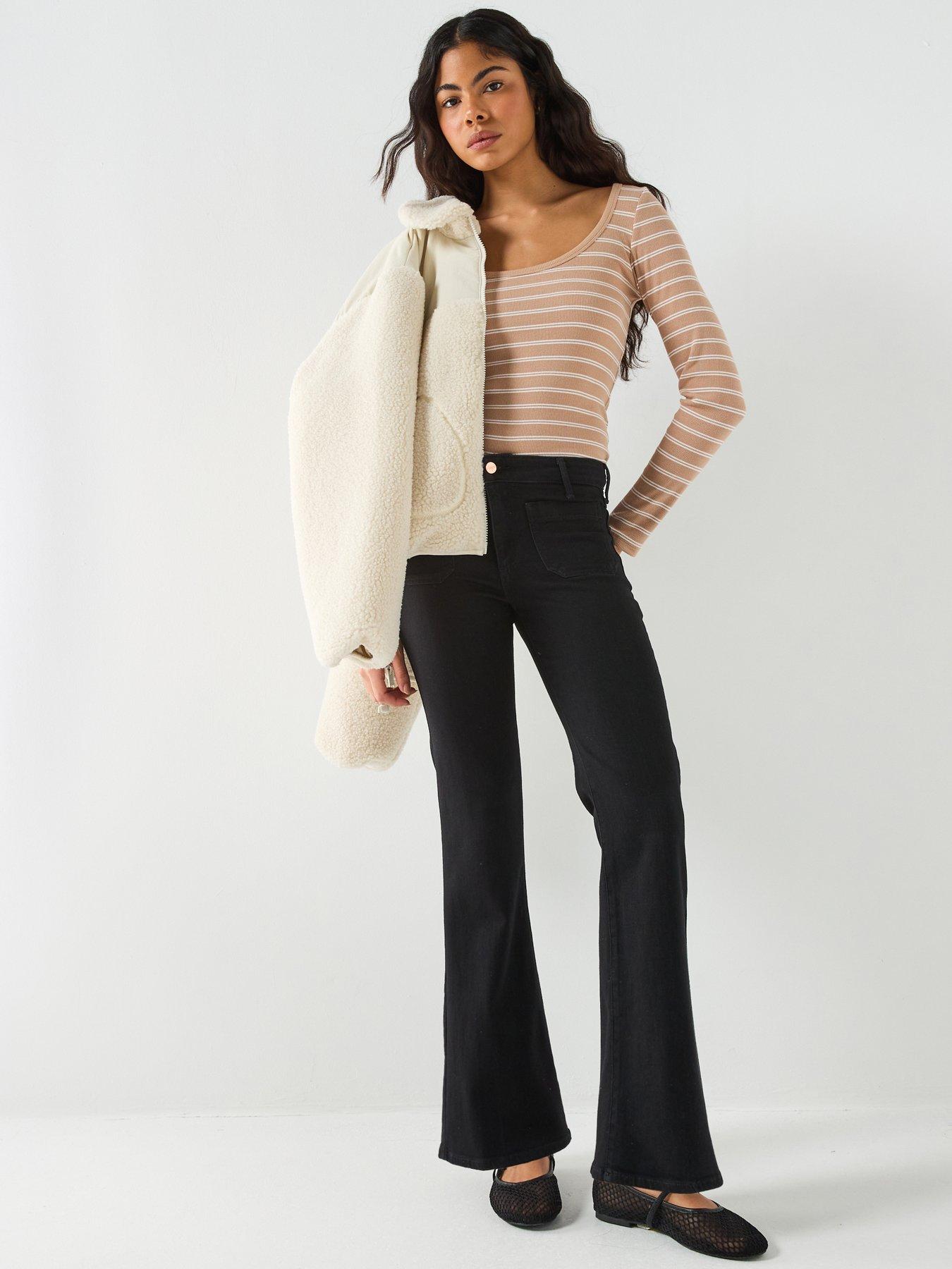  image of wrangler-flare-retro-jeans-black