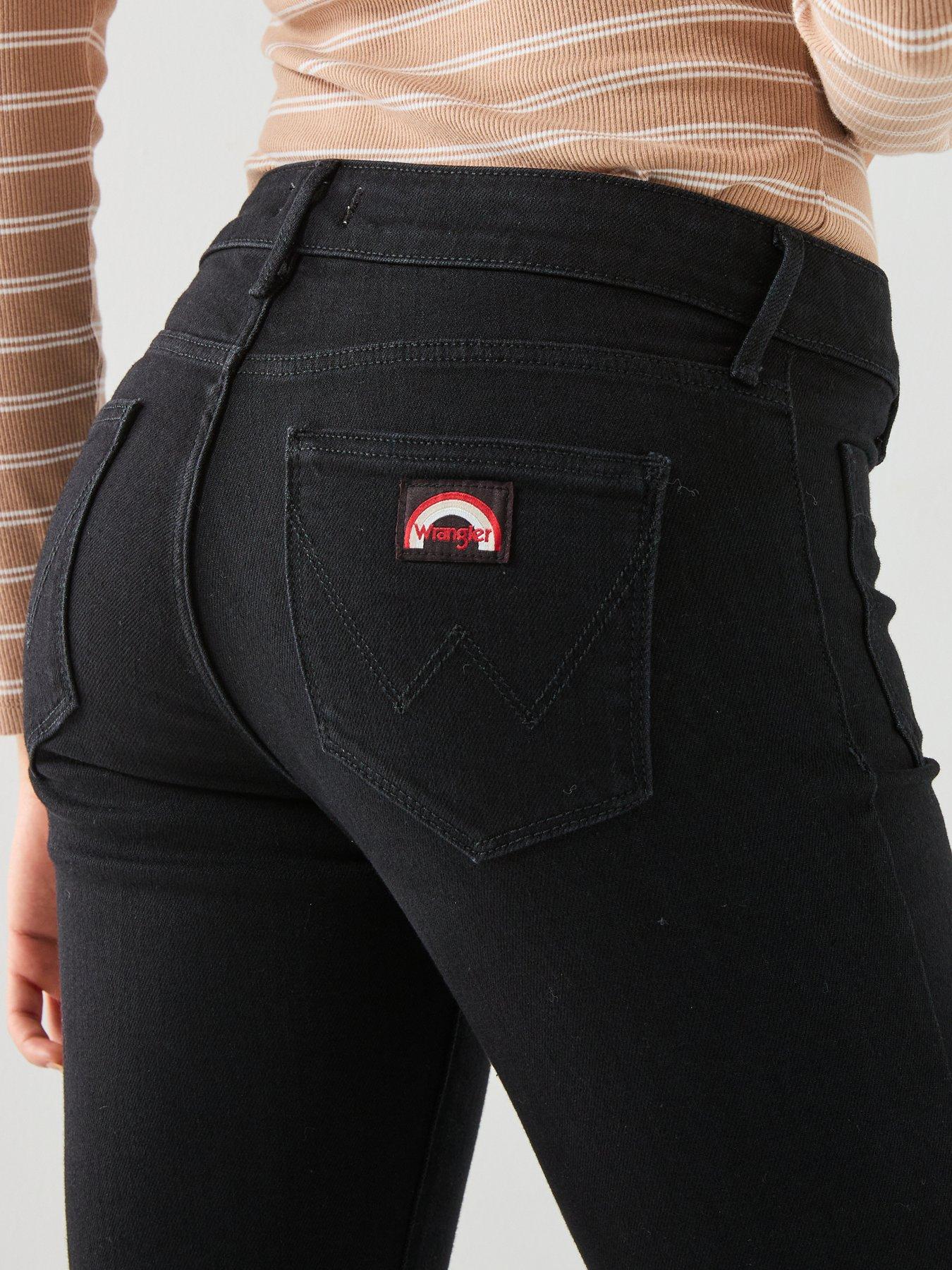  image of wrangler-flare-retro-jeans-black