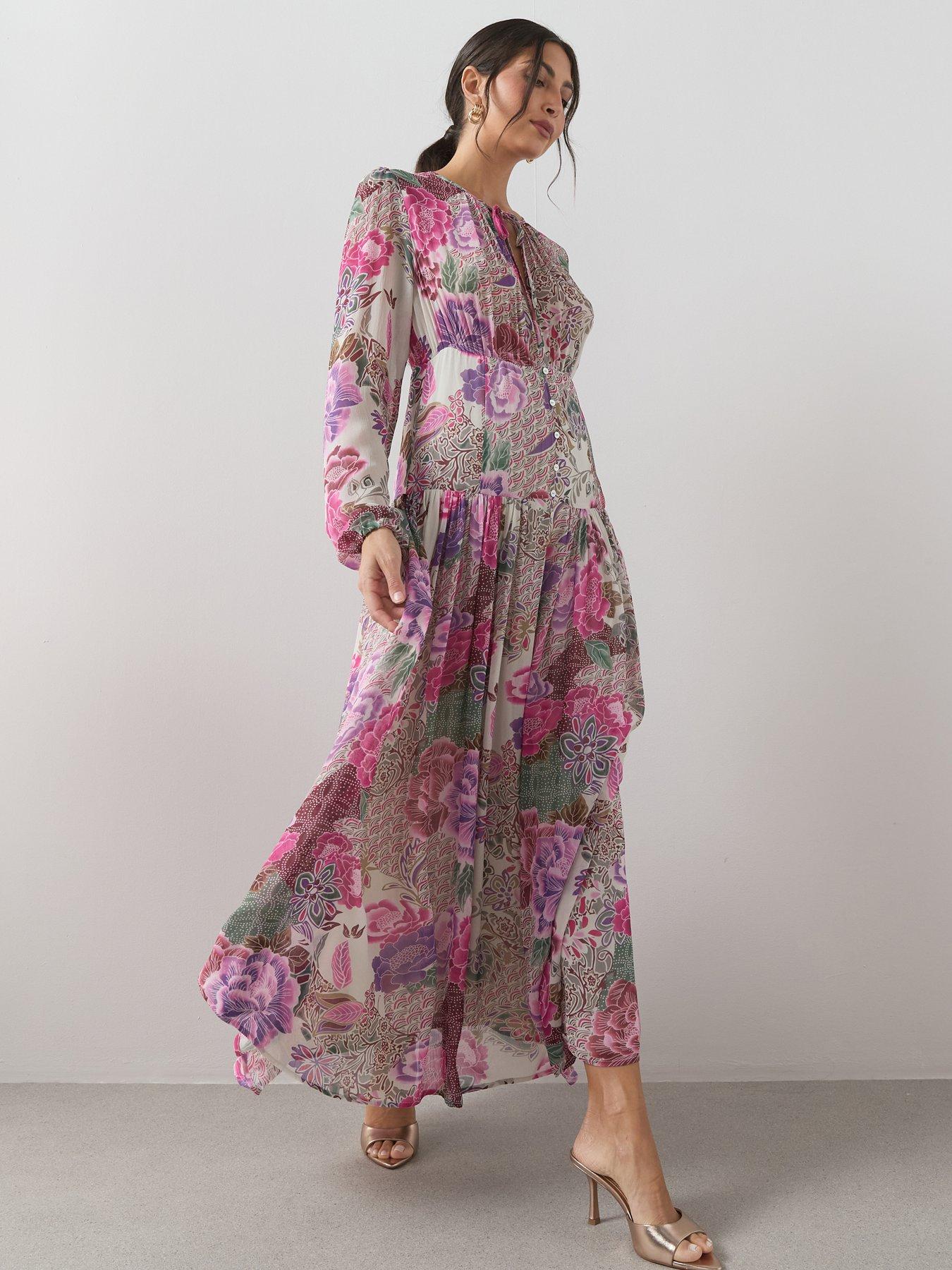 The Very Collection Floral Georgette Button Through Midaxi Dress - Print