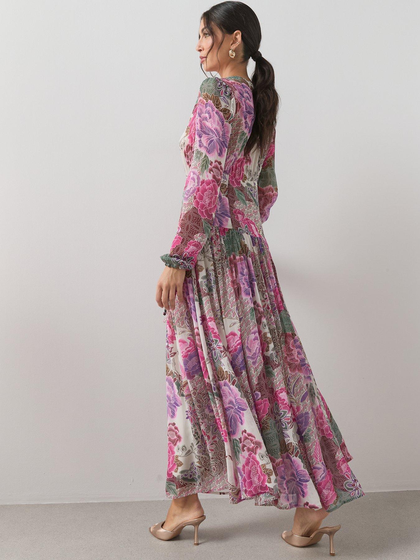 stillFront image of the-very-collection-georgette-button-through-floaty-midaxi-dress