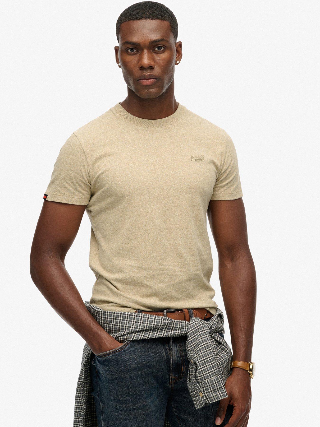  image of superdry-essential-logo-t-shirt-brown