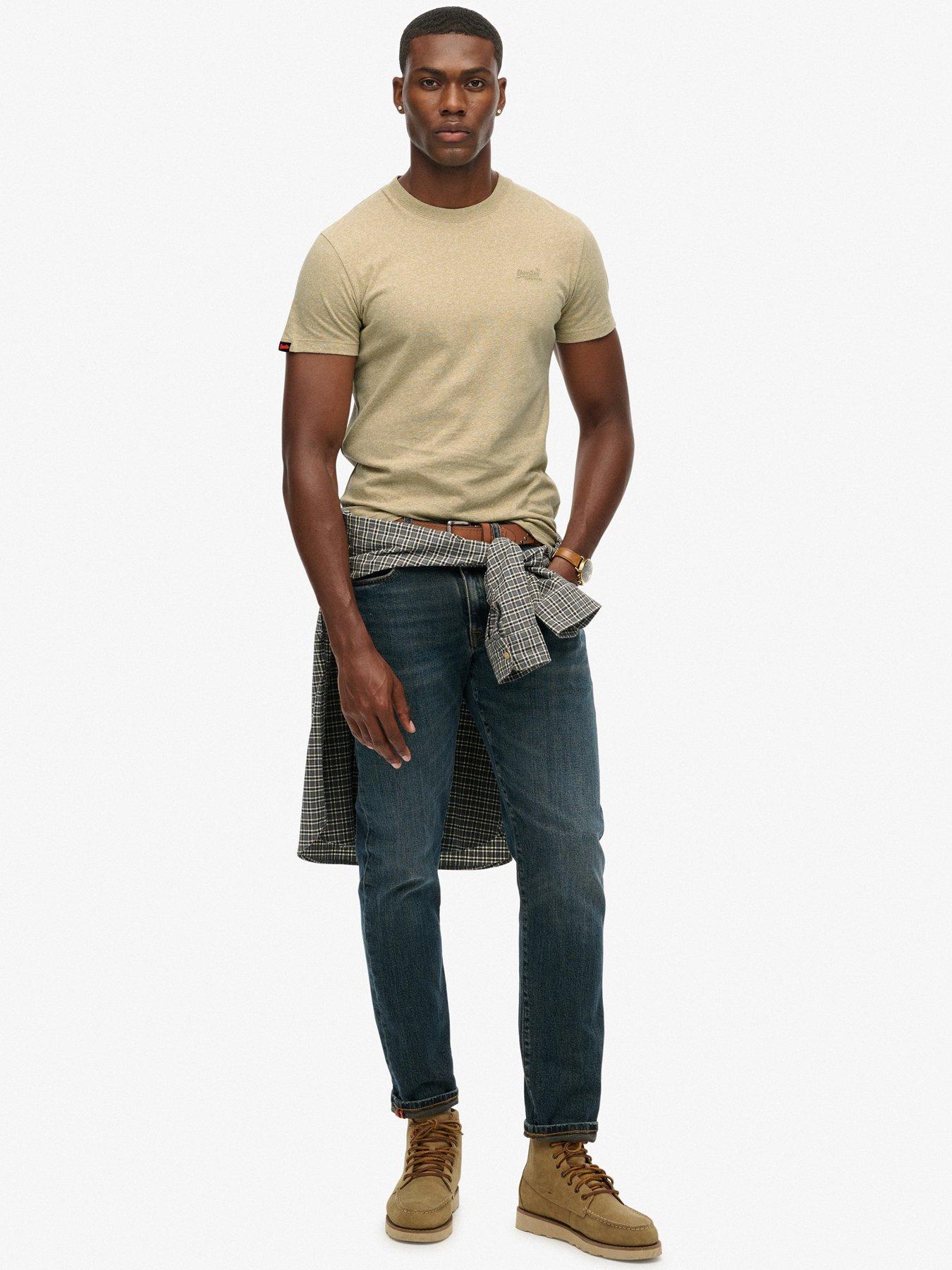  image of superdry-essential-logo-t-shirt-brown