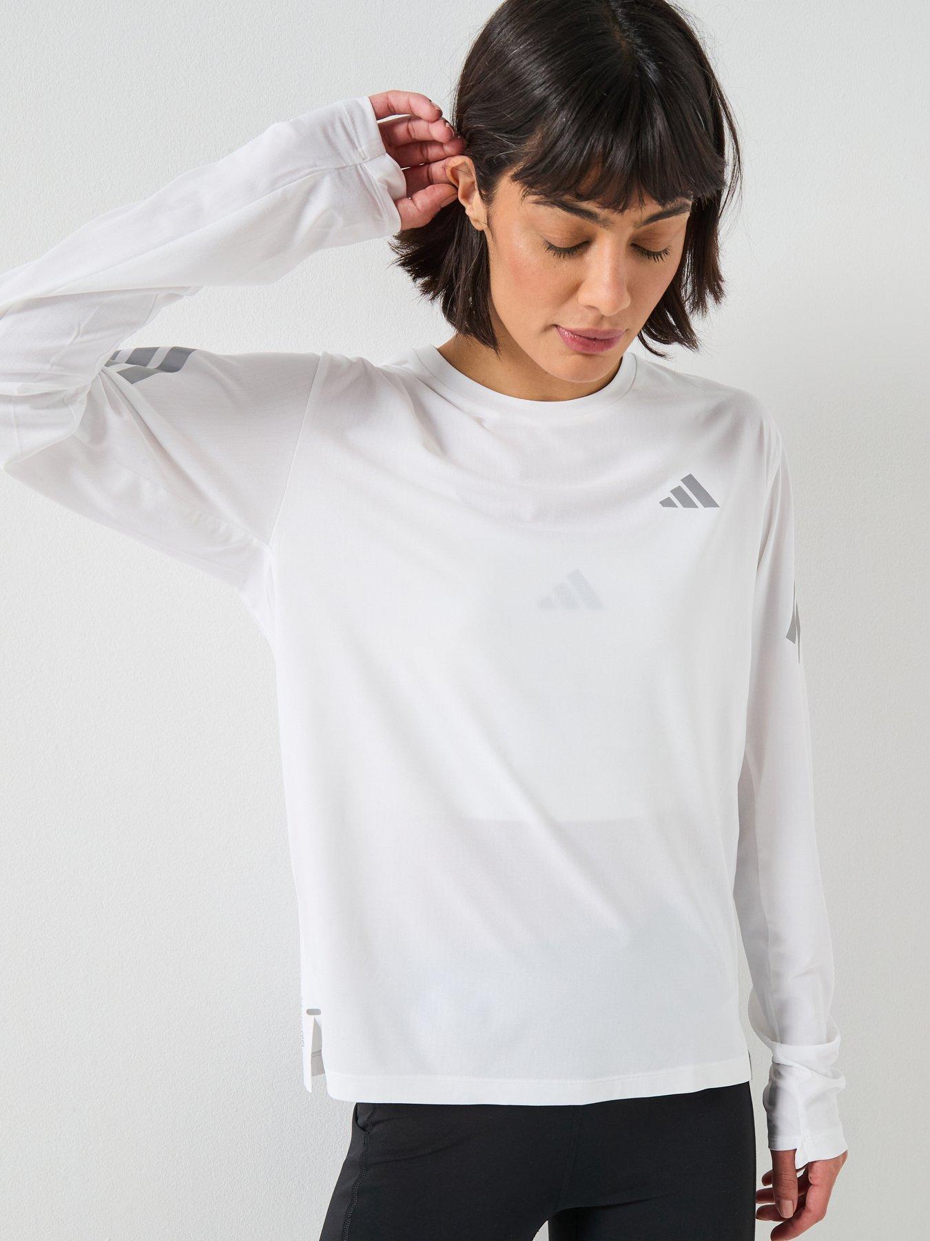 adidas Womens Running Adi365 Iconic Stripes Long Sleeve T-Shirt - White