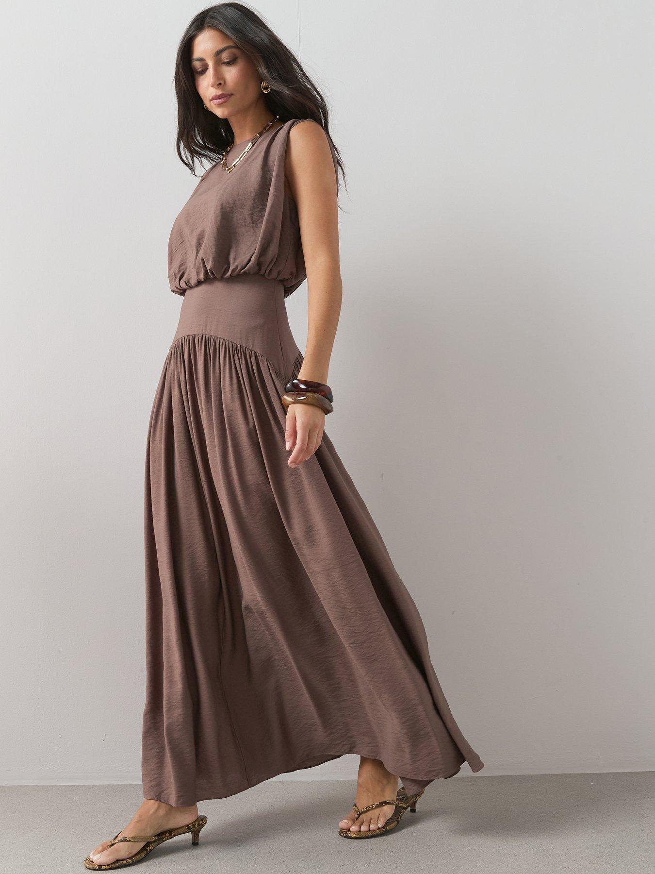 The Very Collection Blouson Waisted Midaxi Dress - Print
