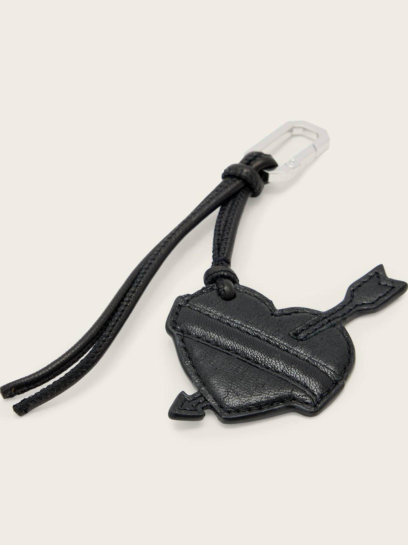 AllSaints Heart Banner Keyring - Black