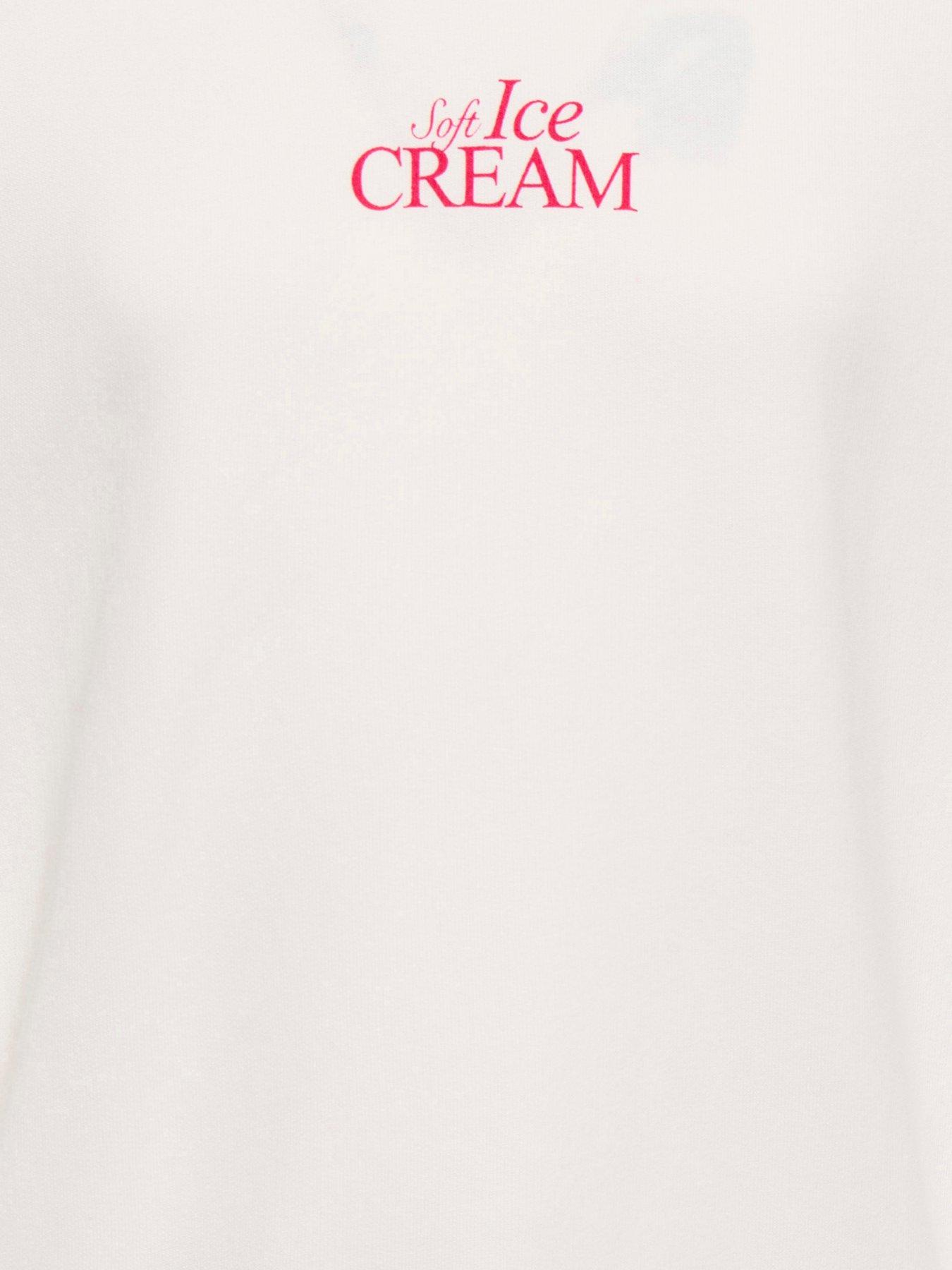 Image 4 of 4 of Only Kids Girls Ice Cream Back Print Sweat - White