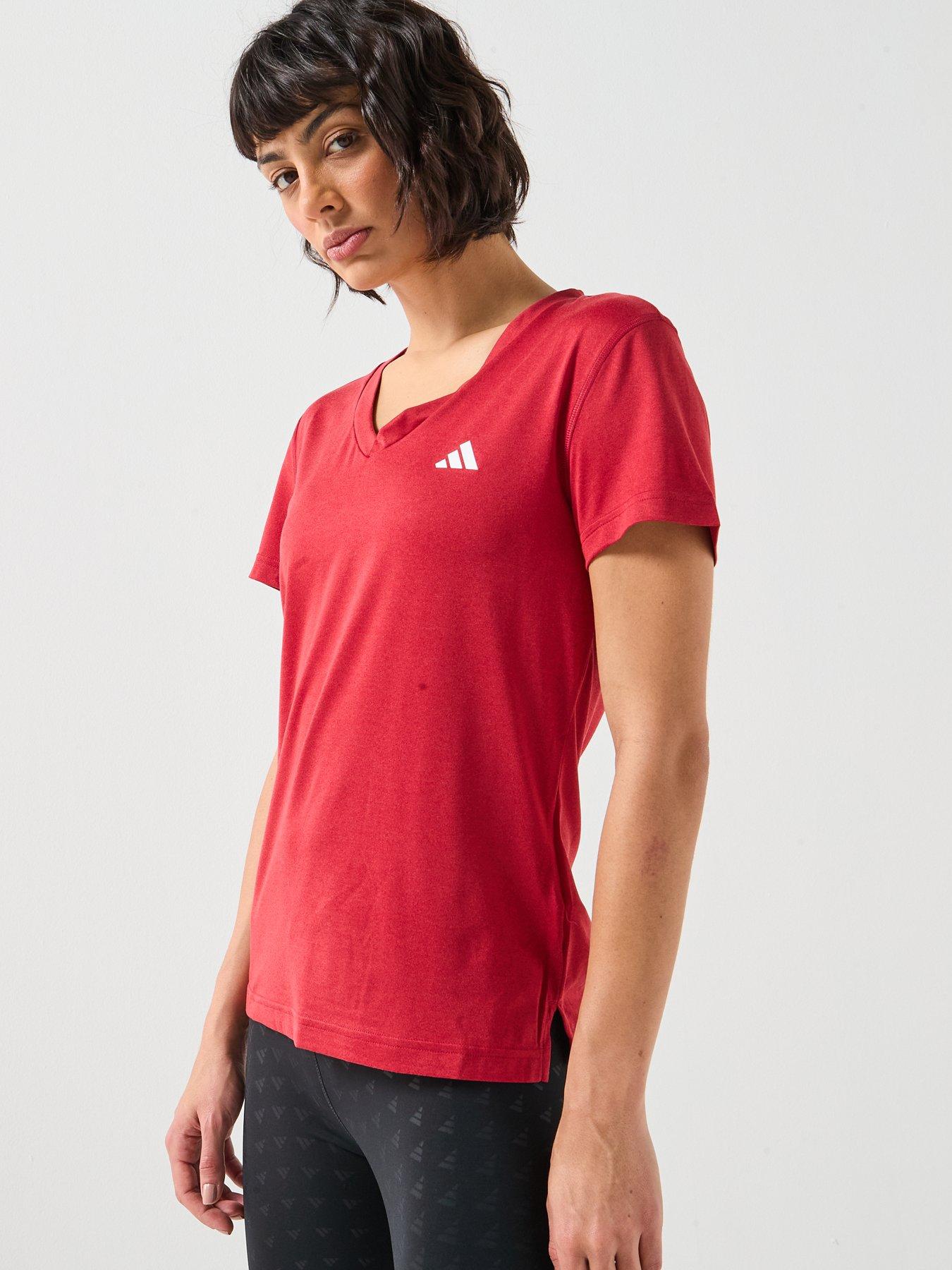  image of adidas-womens-training-workout-essentials-t-shirt-red