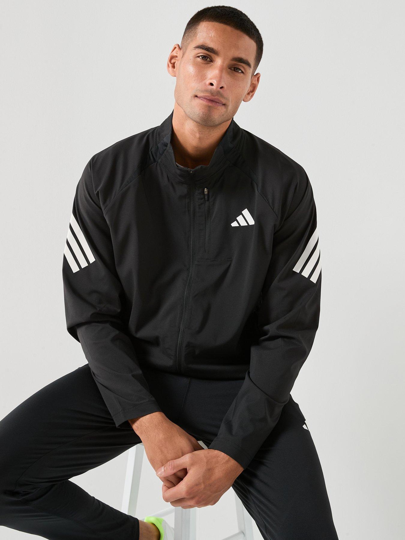 adidas Mens Running Adi365 Iconic Stripes Jacket - Black
