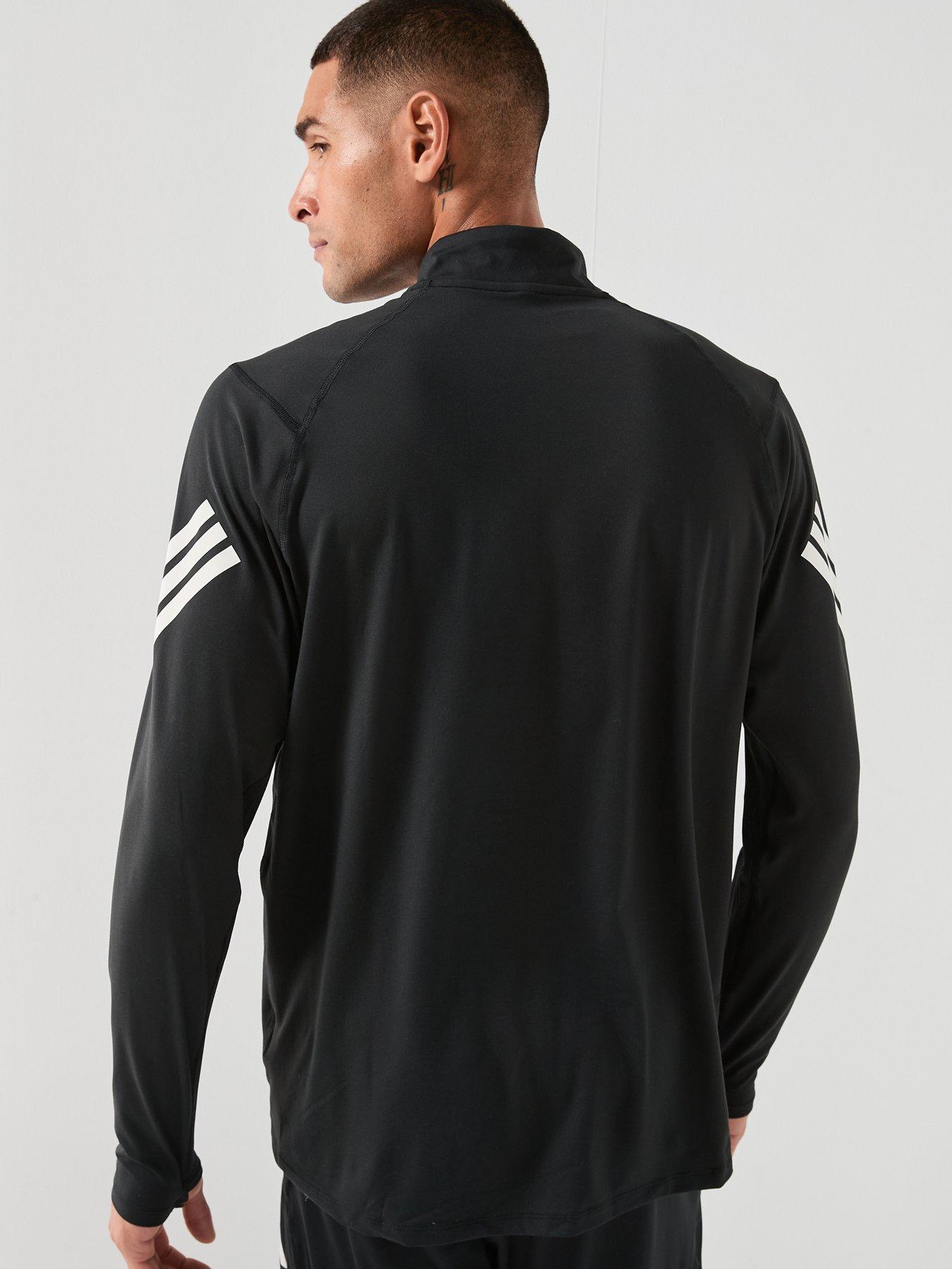 Image 2 of 6 of adidas Mens Running Adi365 Iconic Stripes 1/4 Zip - Black
