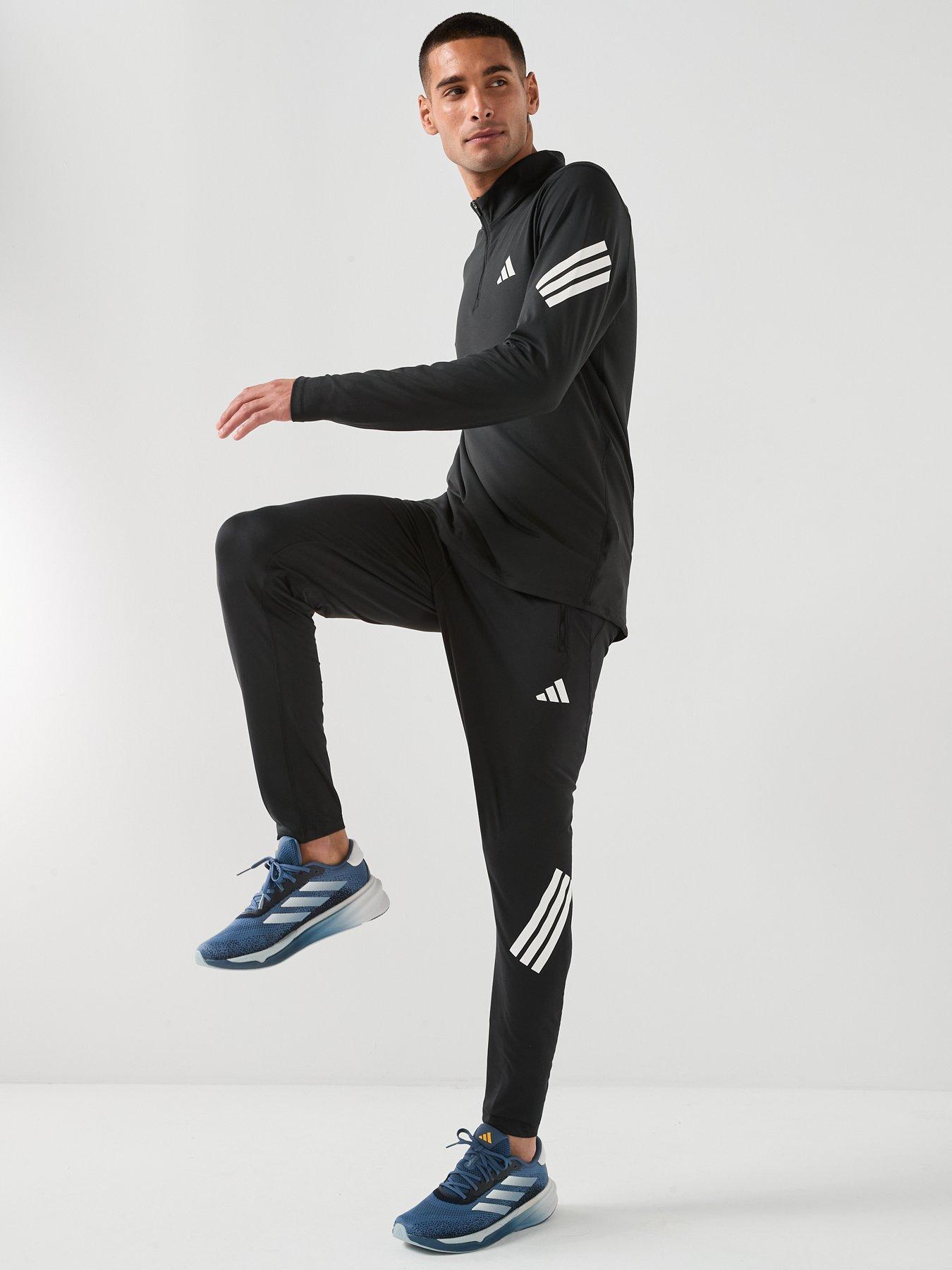 Image 3 of 6 of adidas Mens Running Adi365 Iconic Stripes 1/4 Zip - Black