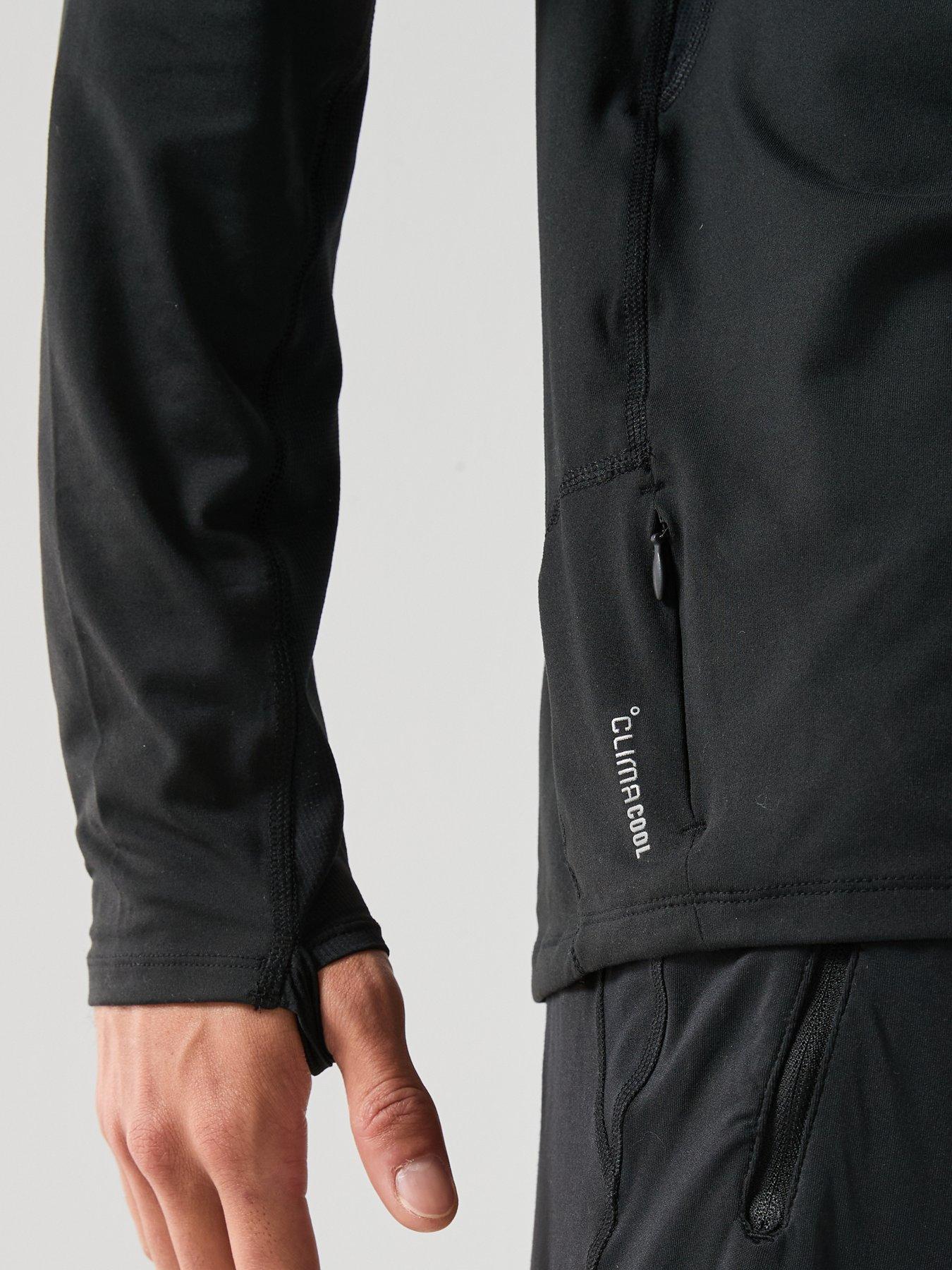 Image 6 of 6 of adidas Mens Running Adi365 Iconic Stripes 1/4 Zip - Black