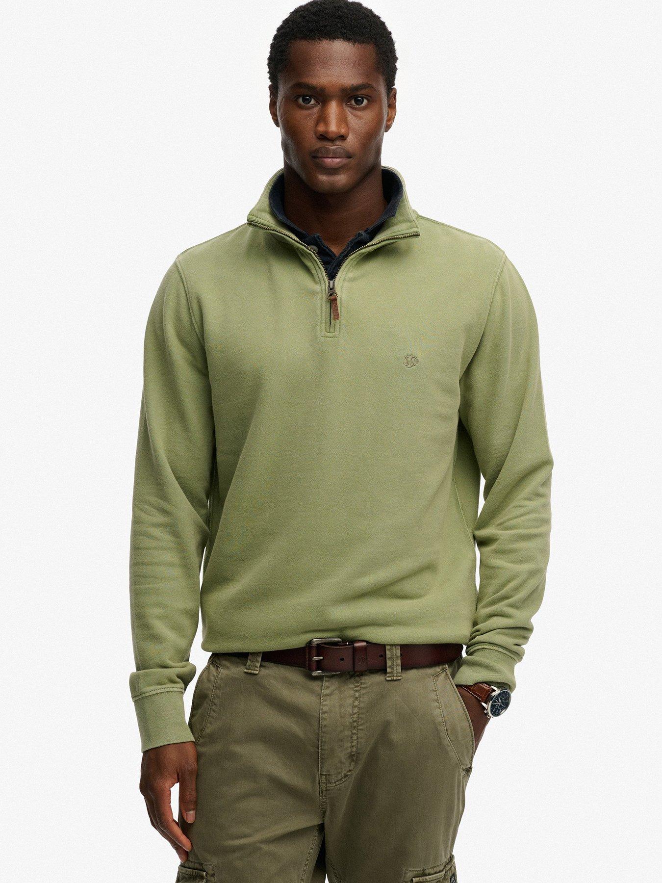 superdry-classic-essential-henley-14-zip-sweatshirt-green