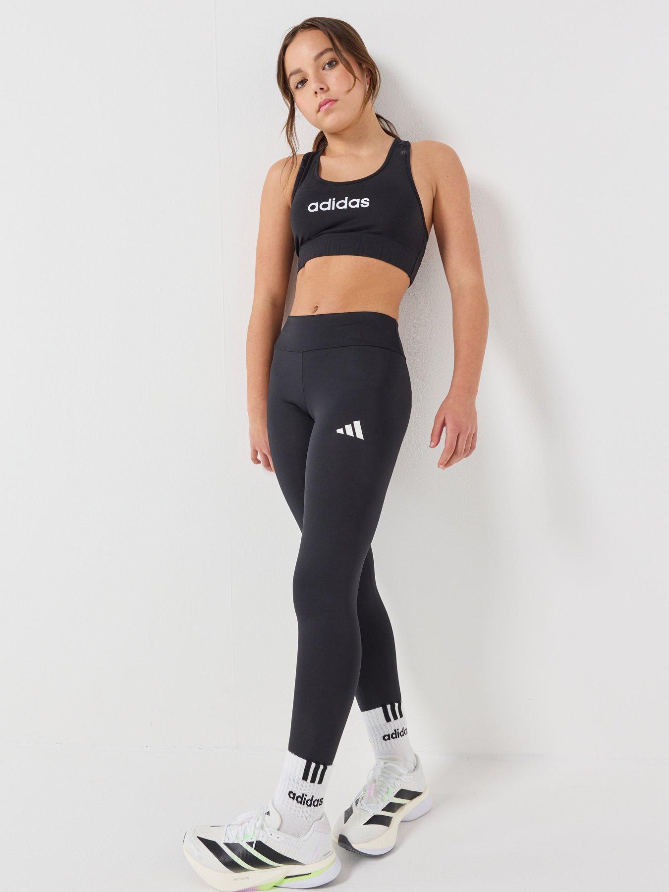 adidas-junior-girls-train-essentials-3-stripe-tights-black