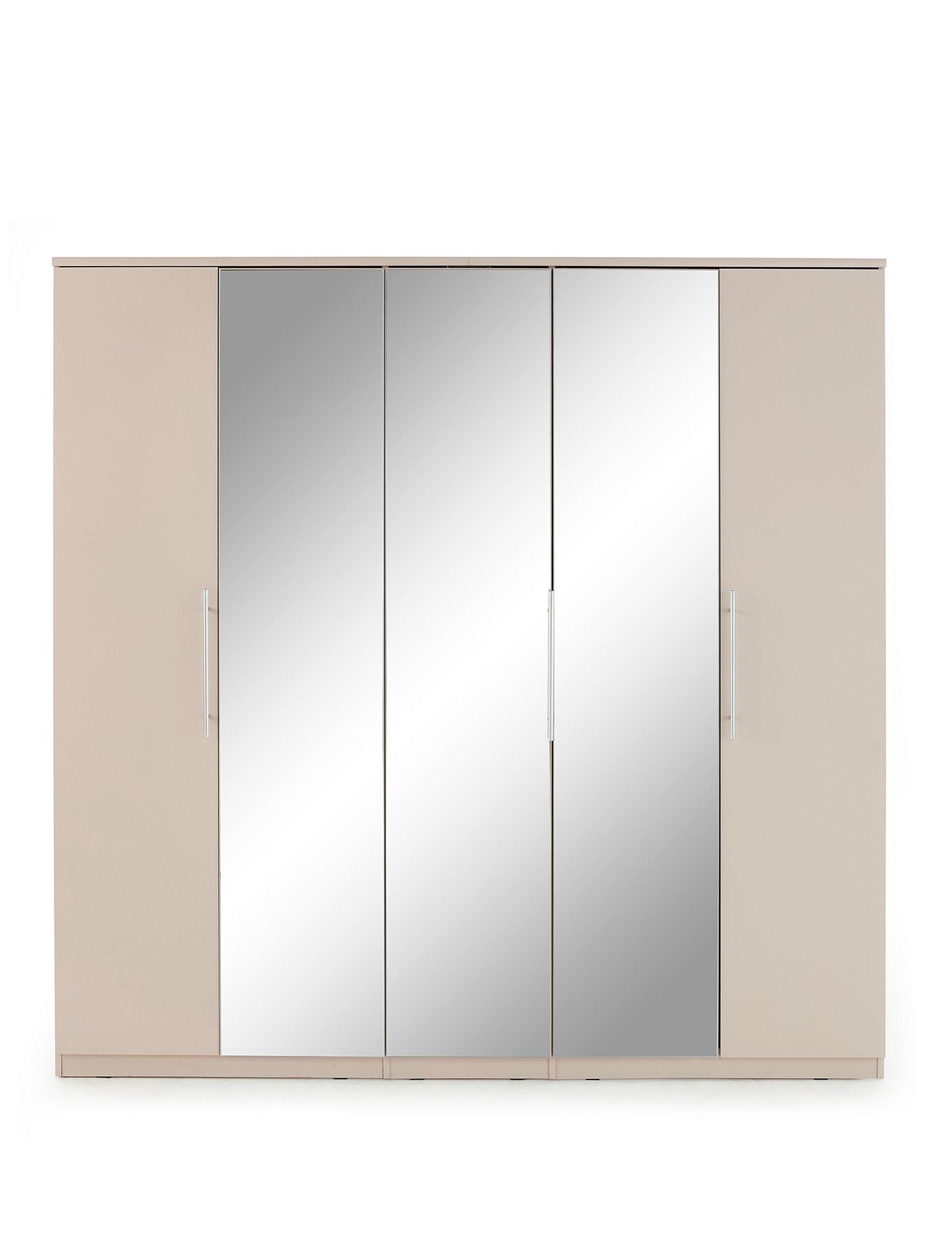 Image 2 of 7 of Very Home Prague 5 Door Wardrobe With Mirror