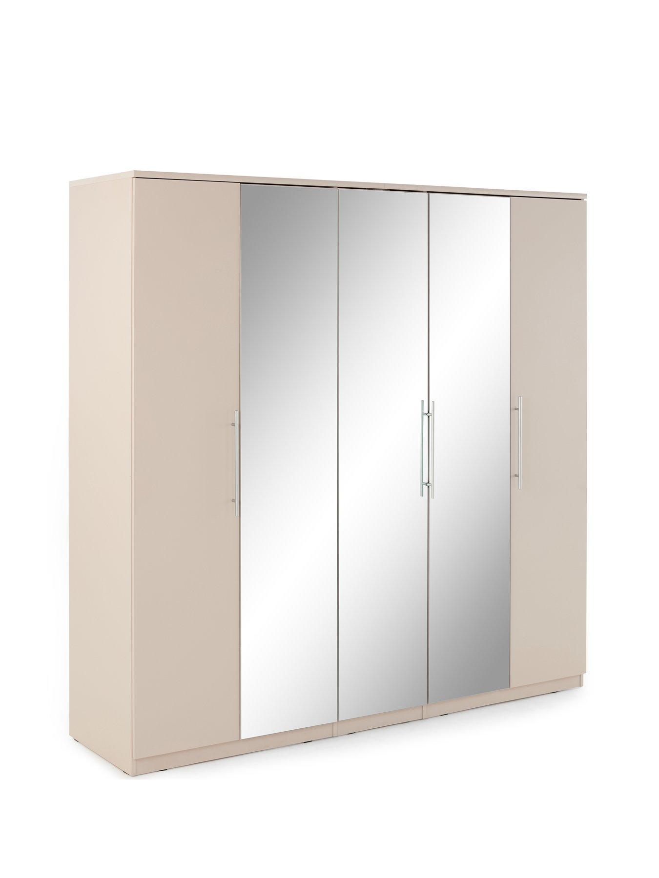 Image 3 of 7 of Very Home Prague 5 Door Wardrobe With Mirror