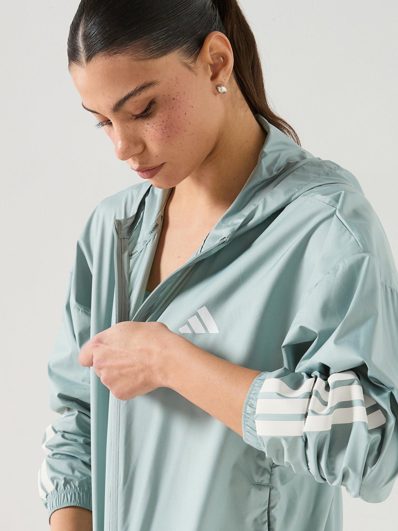 Image 4 of 6 of adidas Womens Training Hyperglam Windbreaker - Wonder Sage