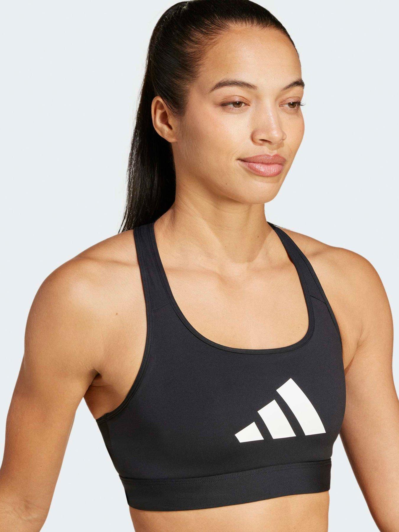 Image 4 of 6 of adidas Womens Training Workout Essentials Medium Support Bra - Black
