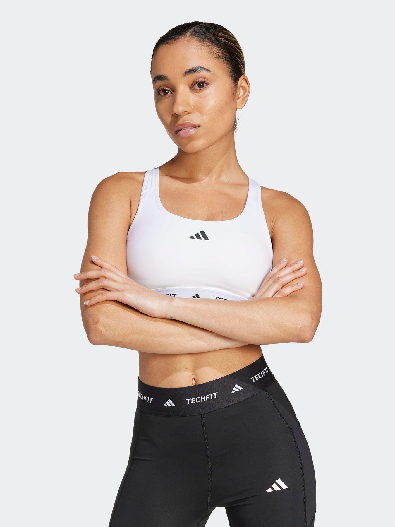 adidas Womens Training Techfit Medium Support Bra - White