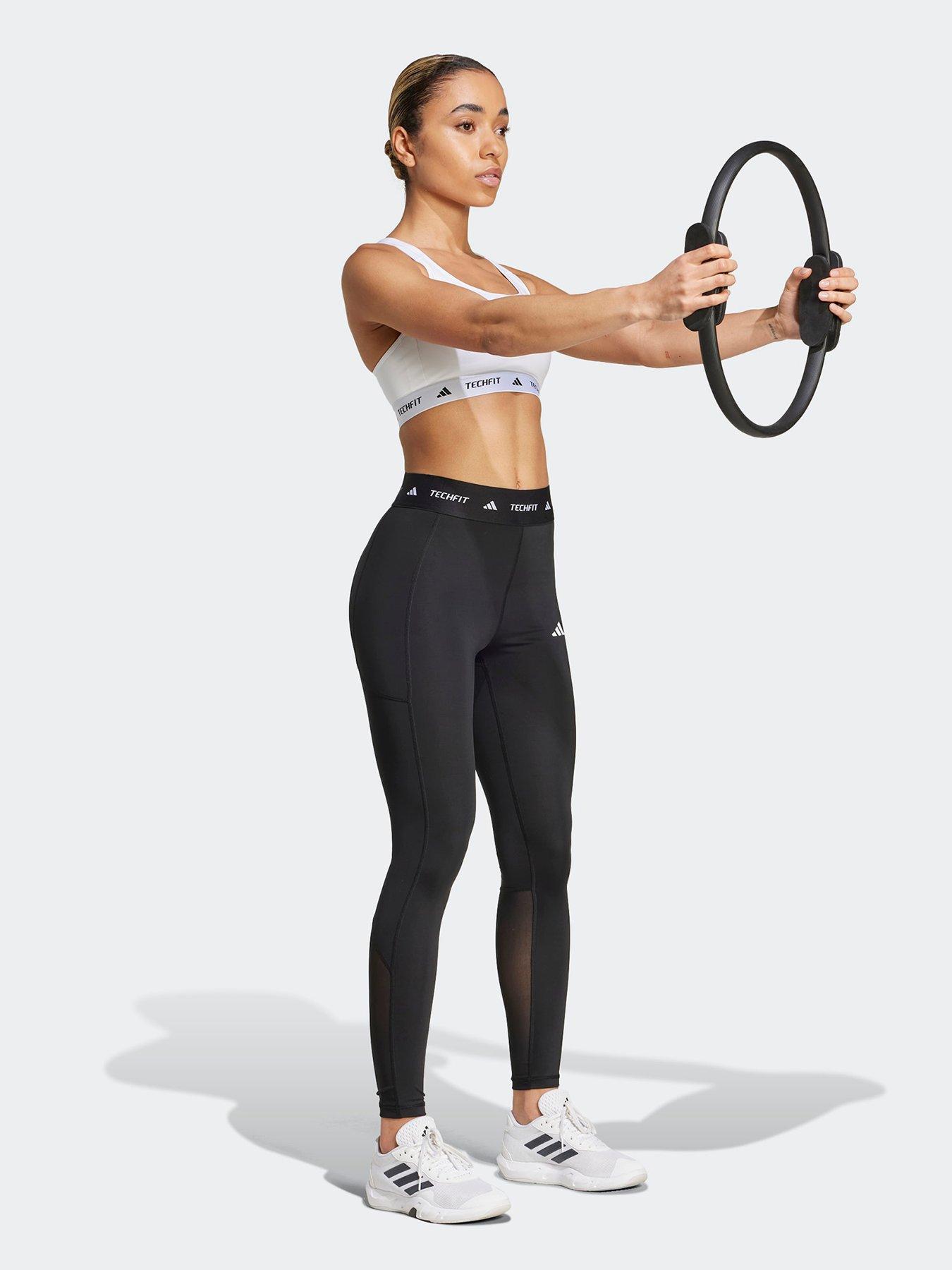 Image 3 of 5 of adidas Womens Training Techfit Medium Support Bra - White