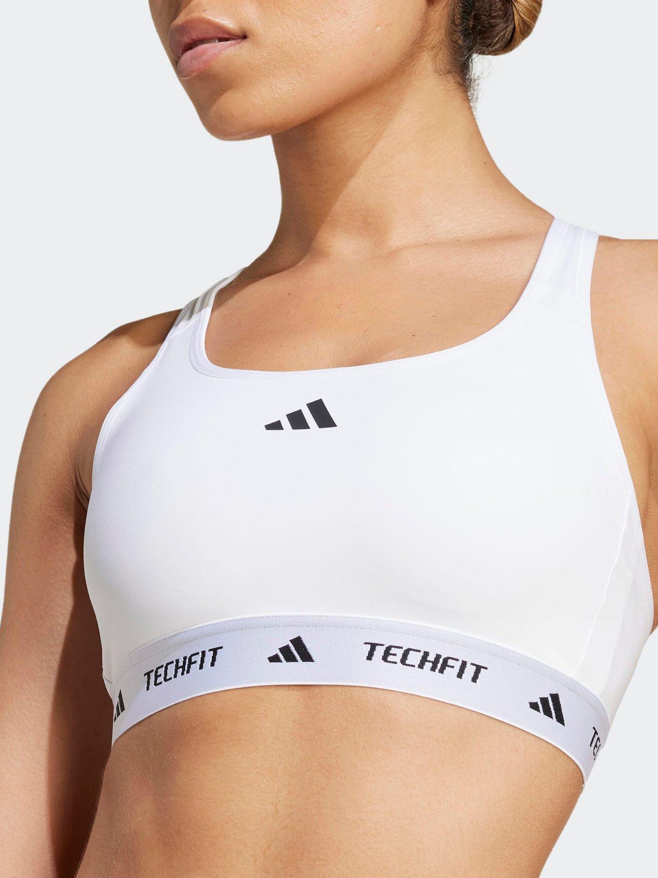 Image 4 of 5 of adidas Womens Training Techfit Medium Support Bra - White