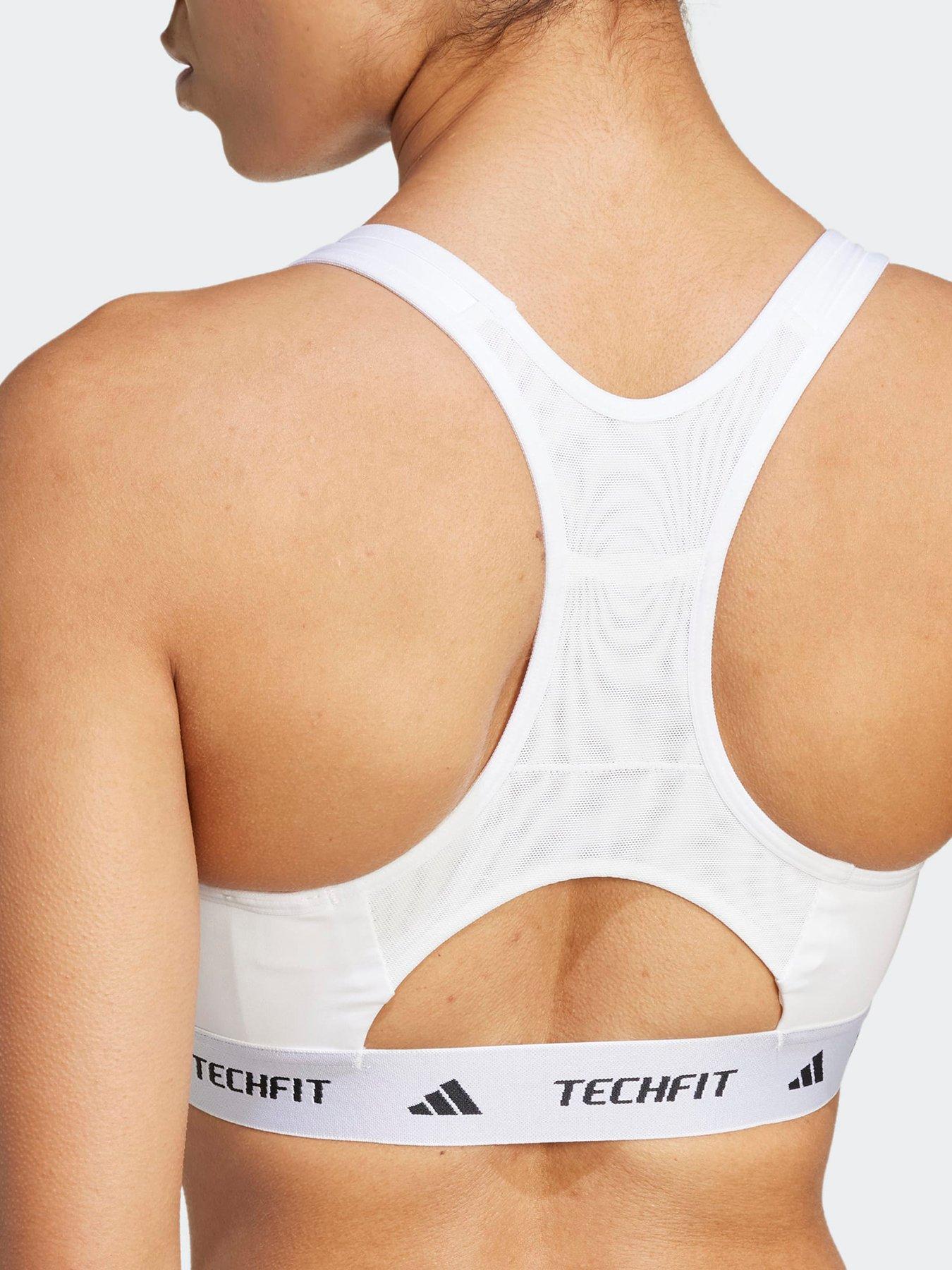 Image 5 of 5 of adidas Womens Training Techfit Medium Support Bra - White