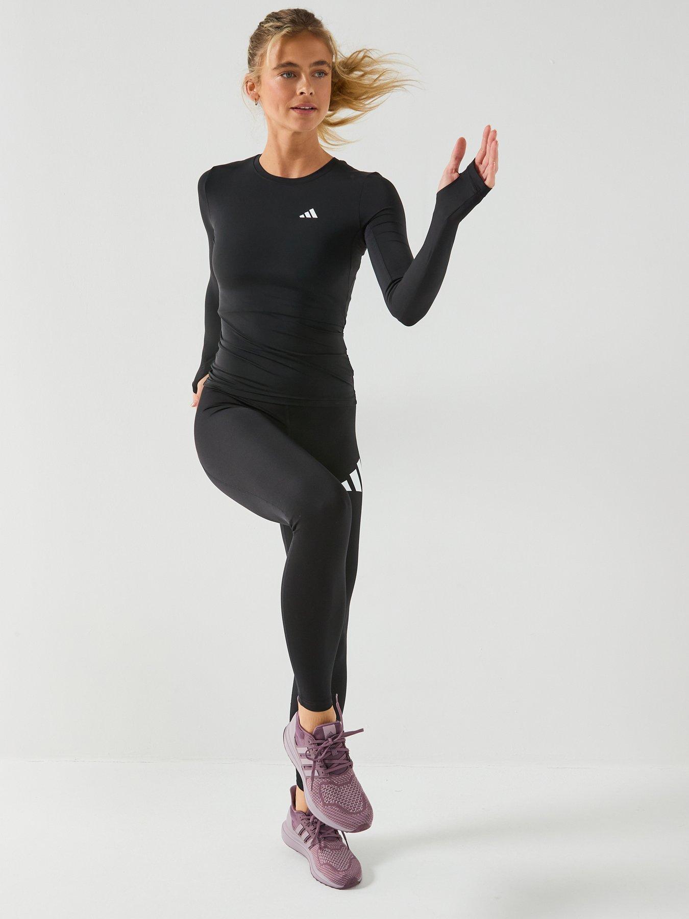 Image 3 of 6 of adidas Womens Training Workout Essentials Plus T-Shirt - Black