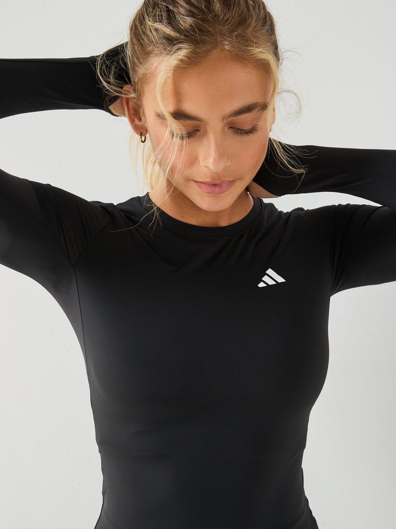 Image 4 of 6 of adidas Womens Training Workout Essentials Plus T-Shirt - Black