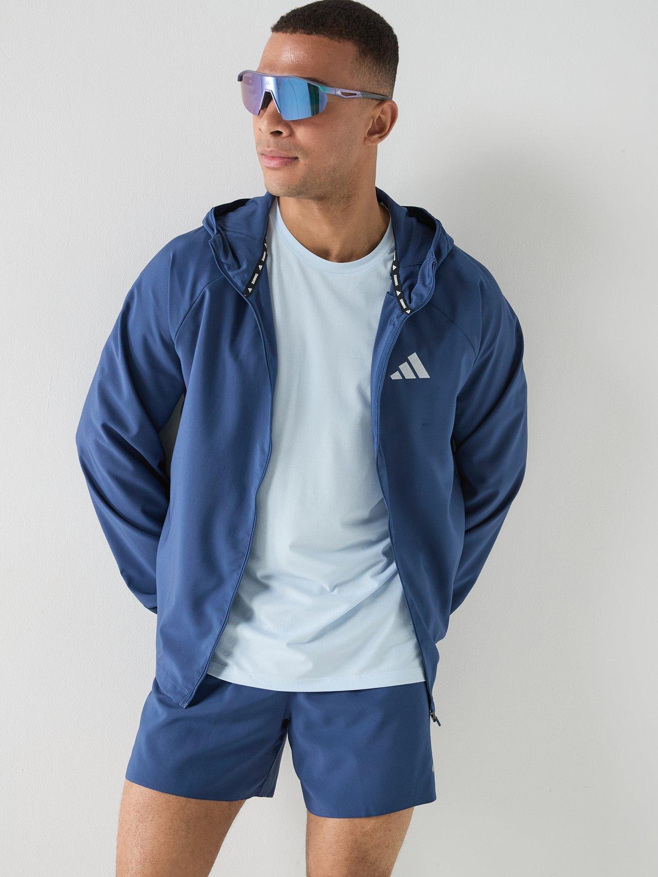 front image of adidas-mens-running-adi365-essentials-jacket-indigo